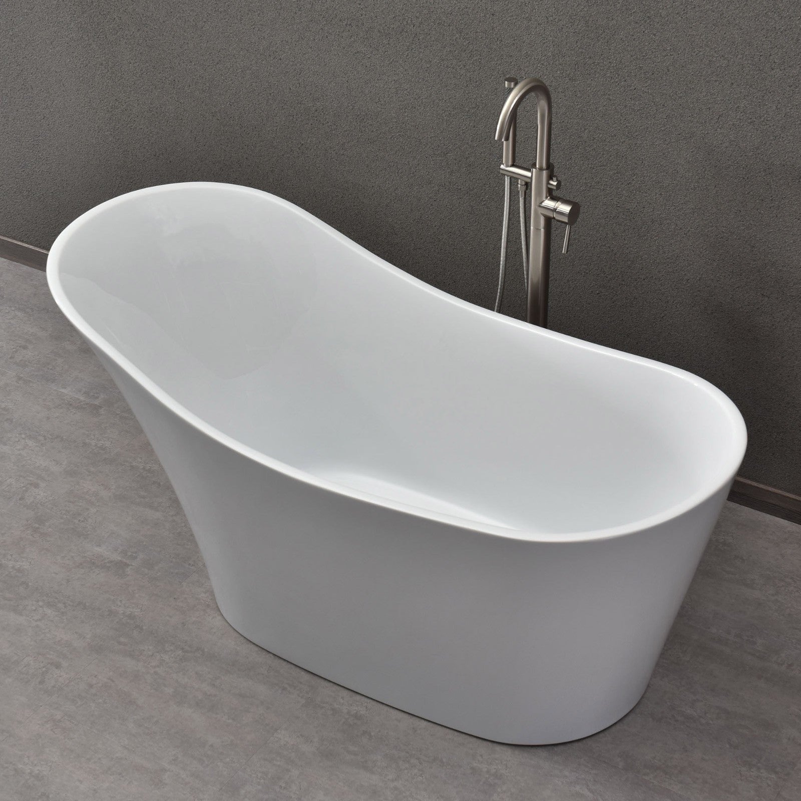 WOODBRIDGE 59" Acrylic Freestanding Bathtub Contemporary Soaking Tub