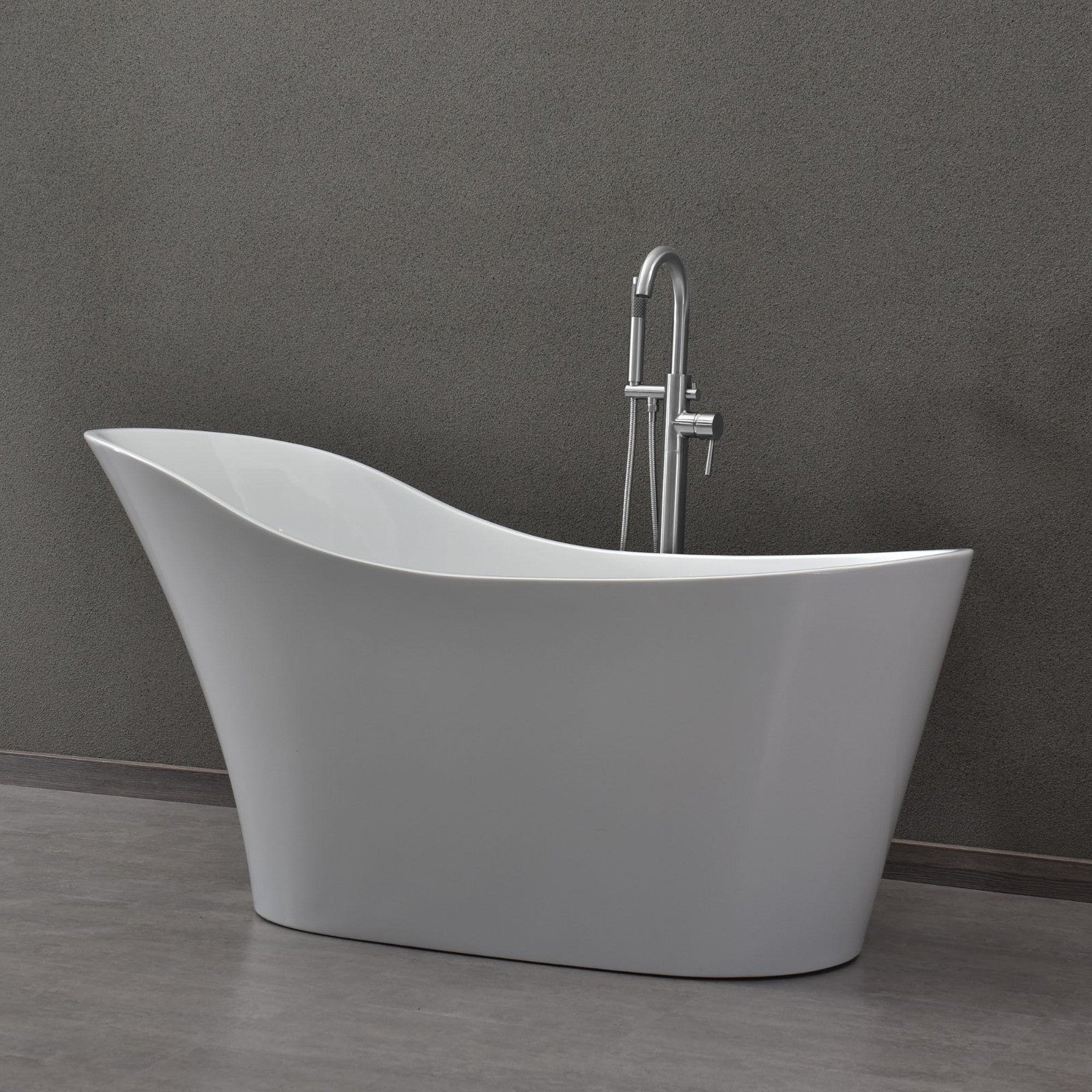 WOODBRIDGE 59" Acrylic Freestanding Bathtub Contemporary Soaking Tub