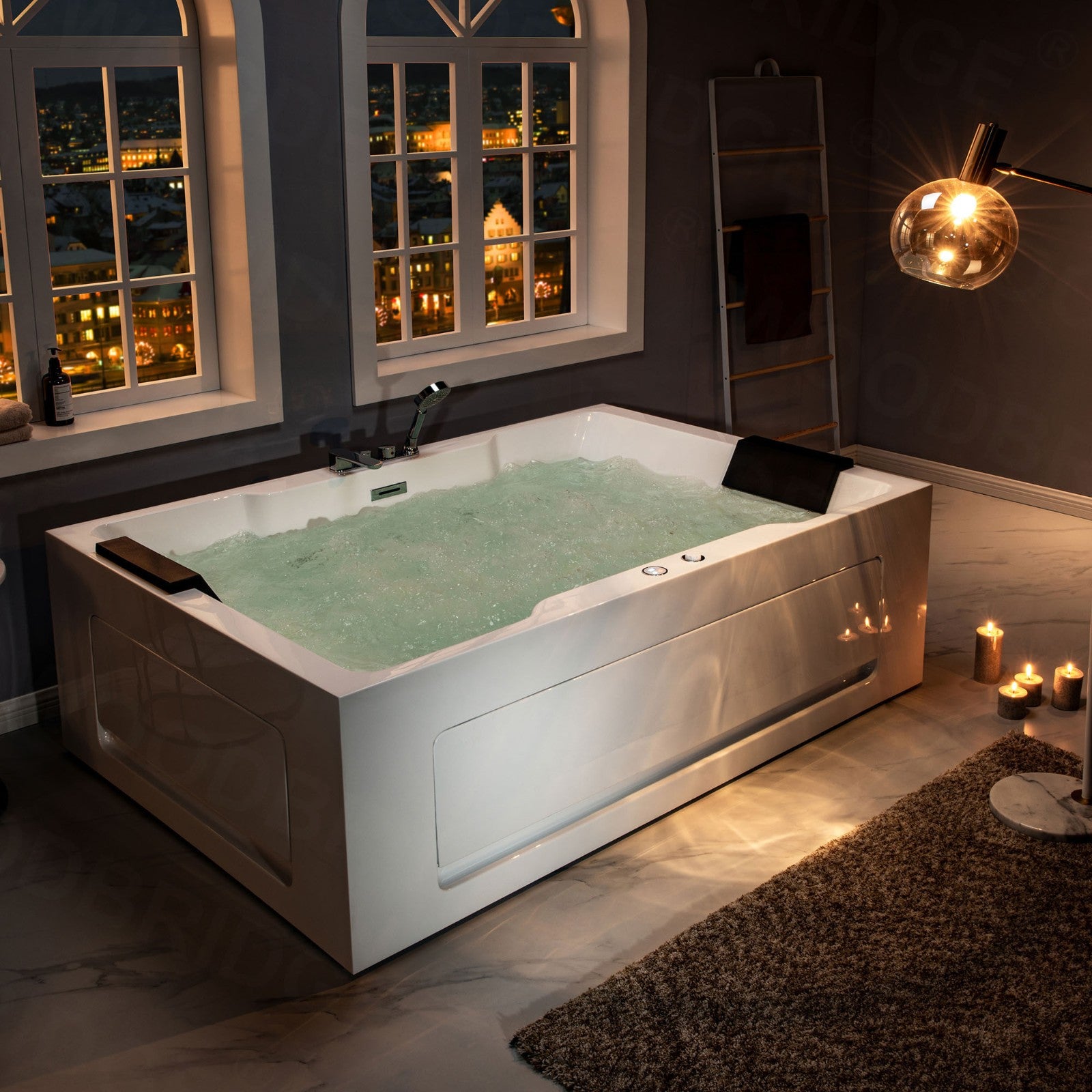 WOODBRIDGE 2 Person Freestanding Massage Hydrotherapy Bathtub