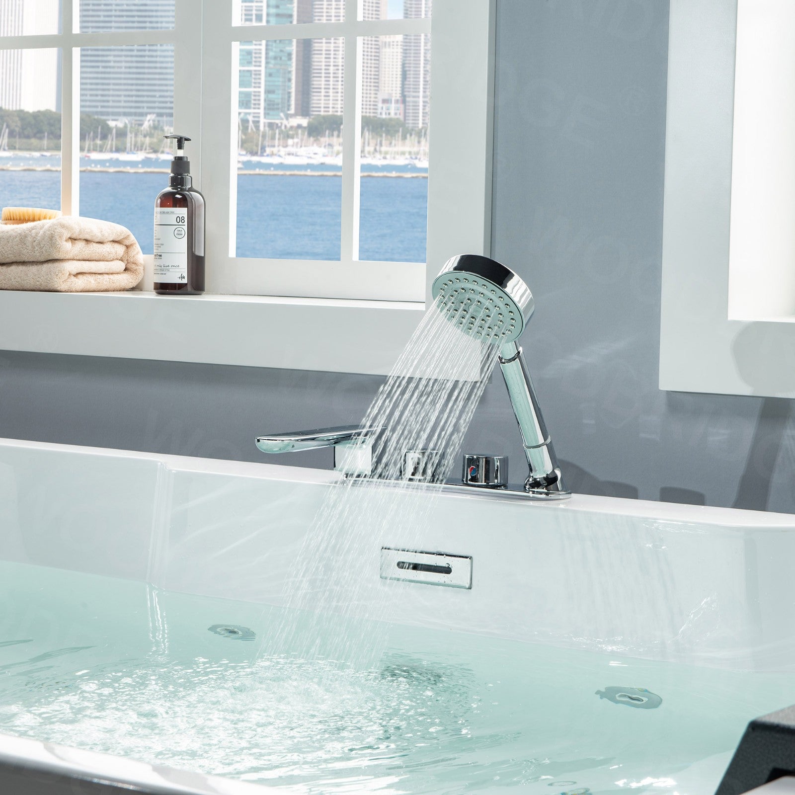 WOODBRIDGE 2 Person Freestanding Massage Hydrotherapy Bathtub