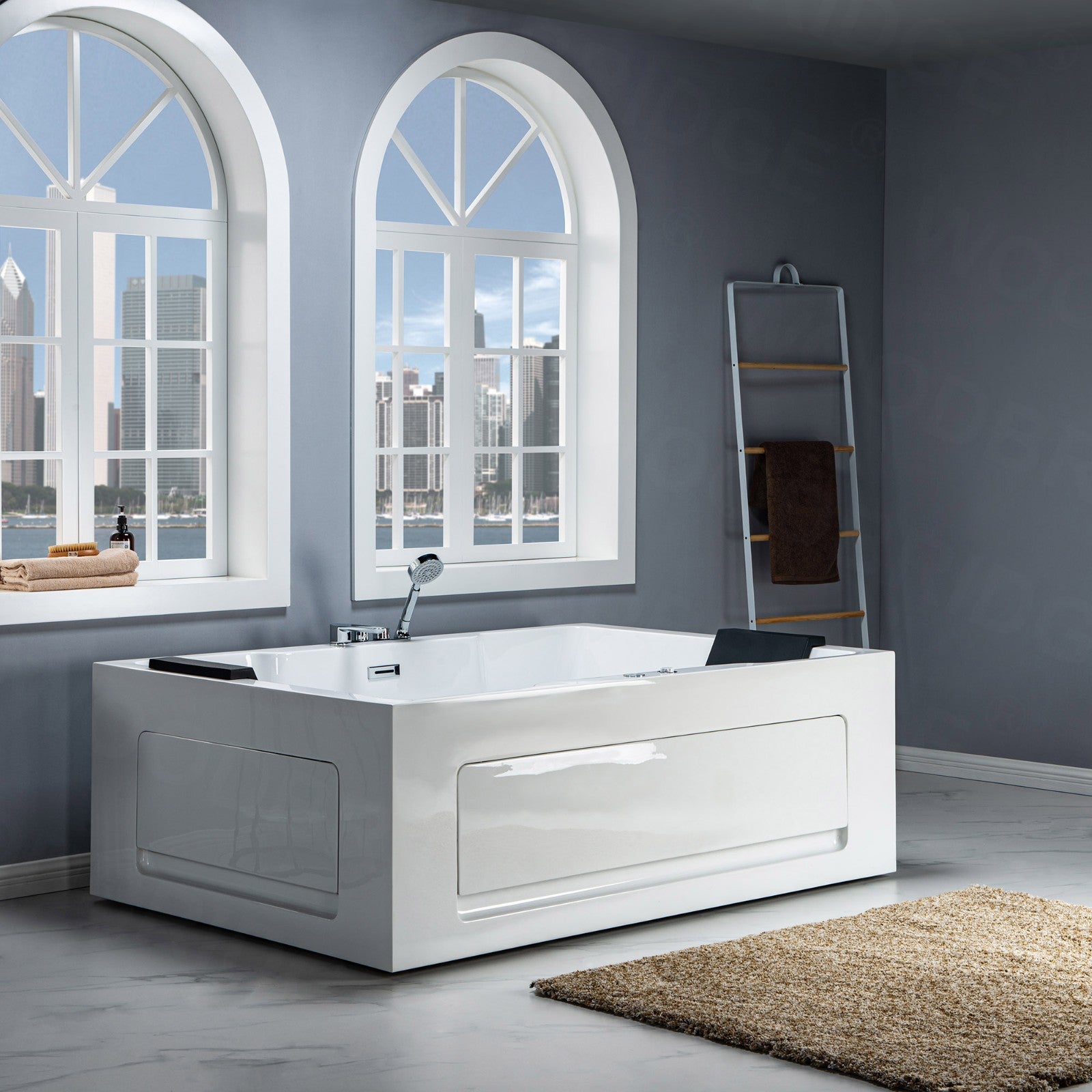 WOODBRIDGE 2 Person Freestanding Massage Hydrotherapy Bathtub