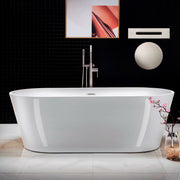 WOODBRIDGE 71" Acrylic Freestanding Bathtub Contemporary Soaking Tub with Drain & Overflow, B1701
