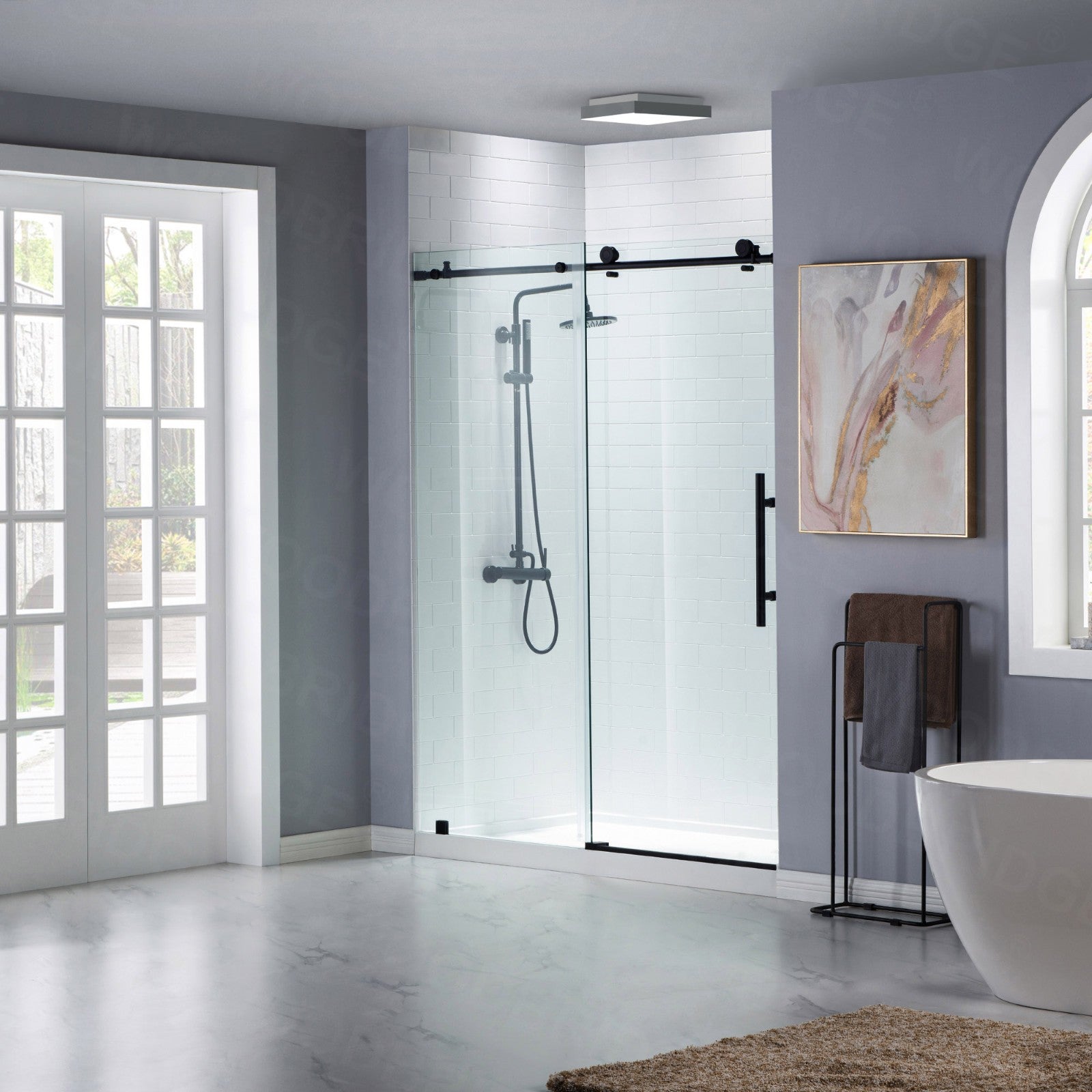 WOODBRIDGE MBSDC6076 Frameless Double Sliding Shower Door 56–60" x 76"