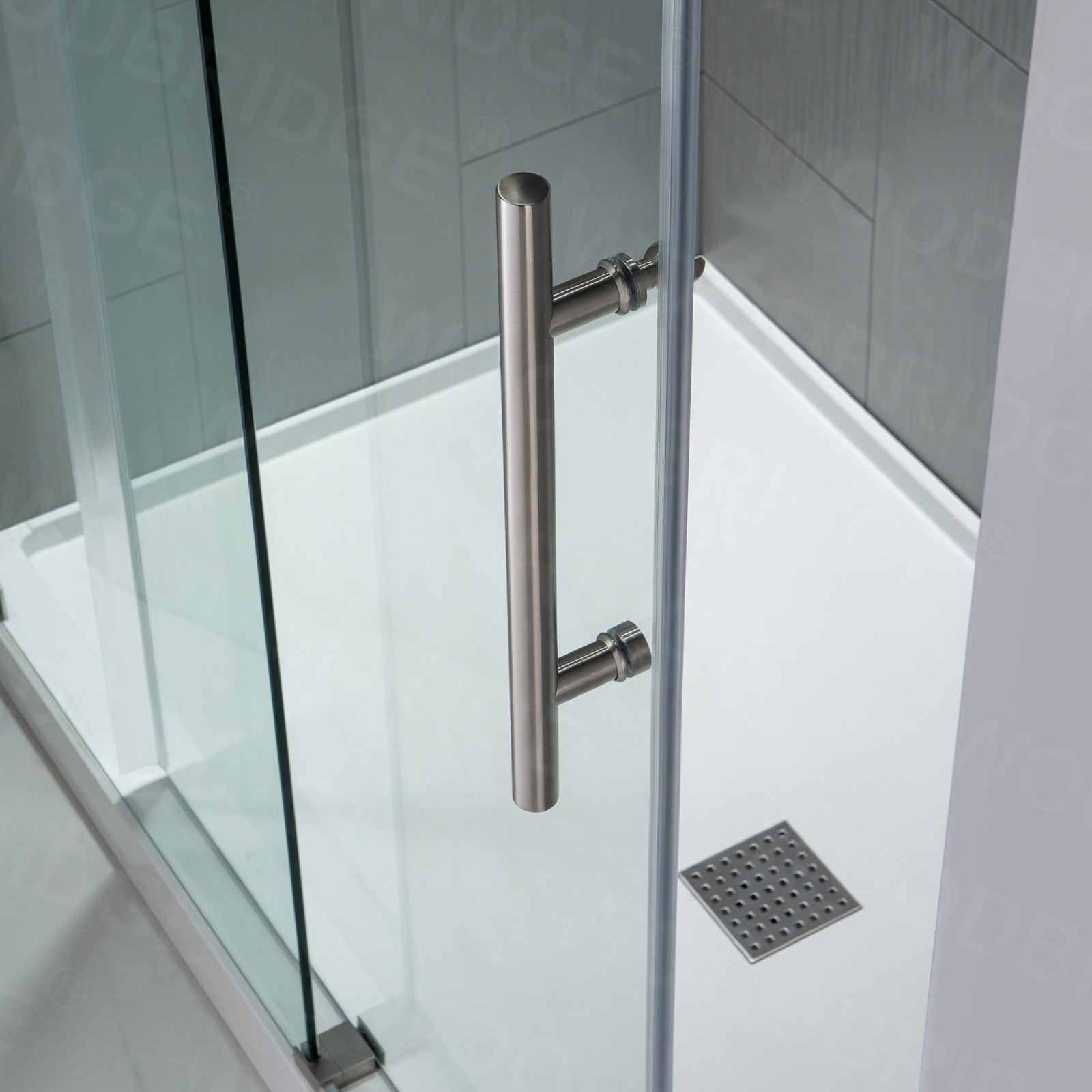 WOODBRIDGE Frameless Bathtub Shower Doors 56-60" Width x 62"Height with 3/8"(10mm) Clear Tempered Glass, MBSDC6062
