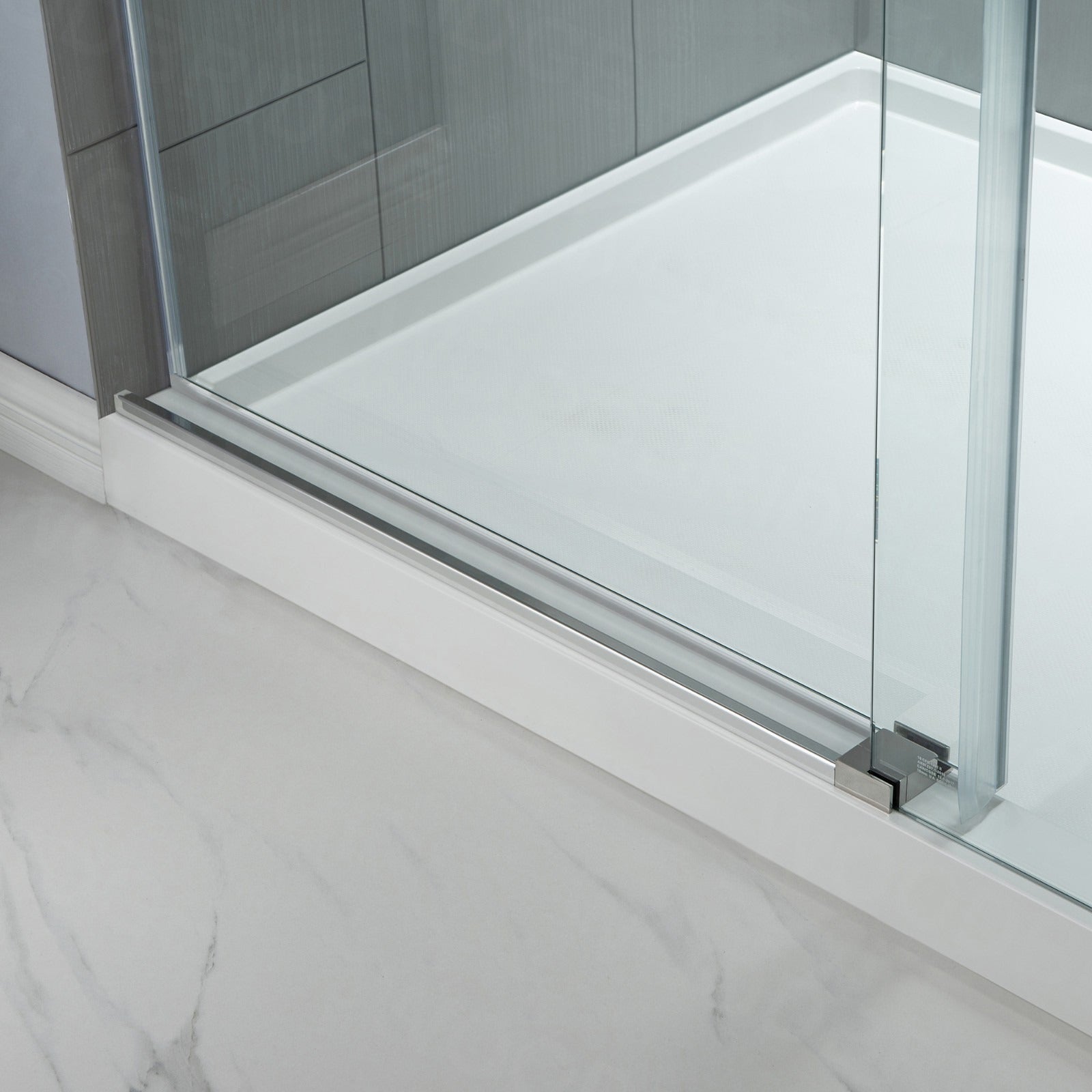 WOODBRIDGE Frameless Bathtub Shower Doors 56-60" Width x 62"Height with 3/8"(10mm) Clear Tempered Glass, MBSDC6062