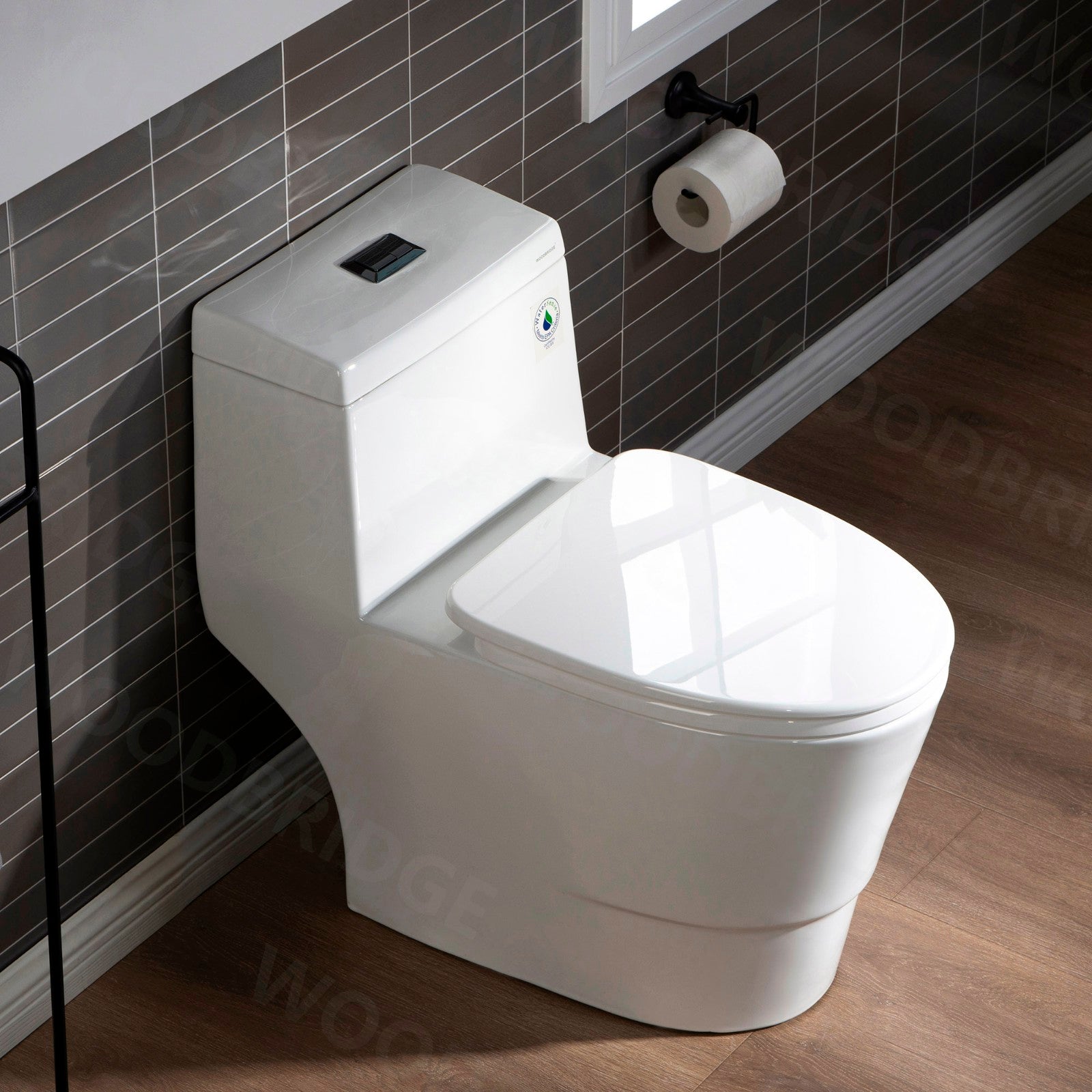 WOODBRIDGE One Piece Toilet with Soft Closing Seat, Chair Height, 1.28 GPF Dual, Water Sensed, 1000 Gram MaP Flushing Score Toilet