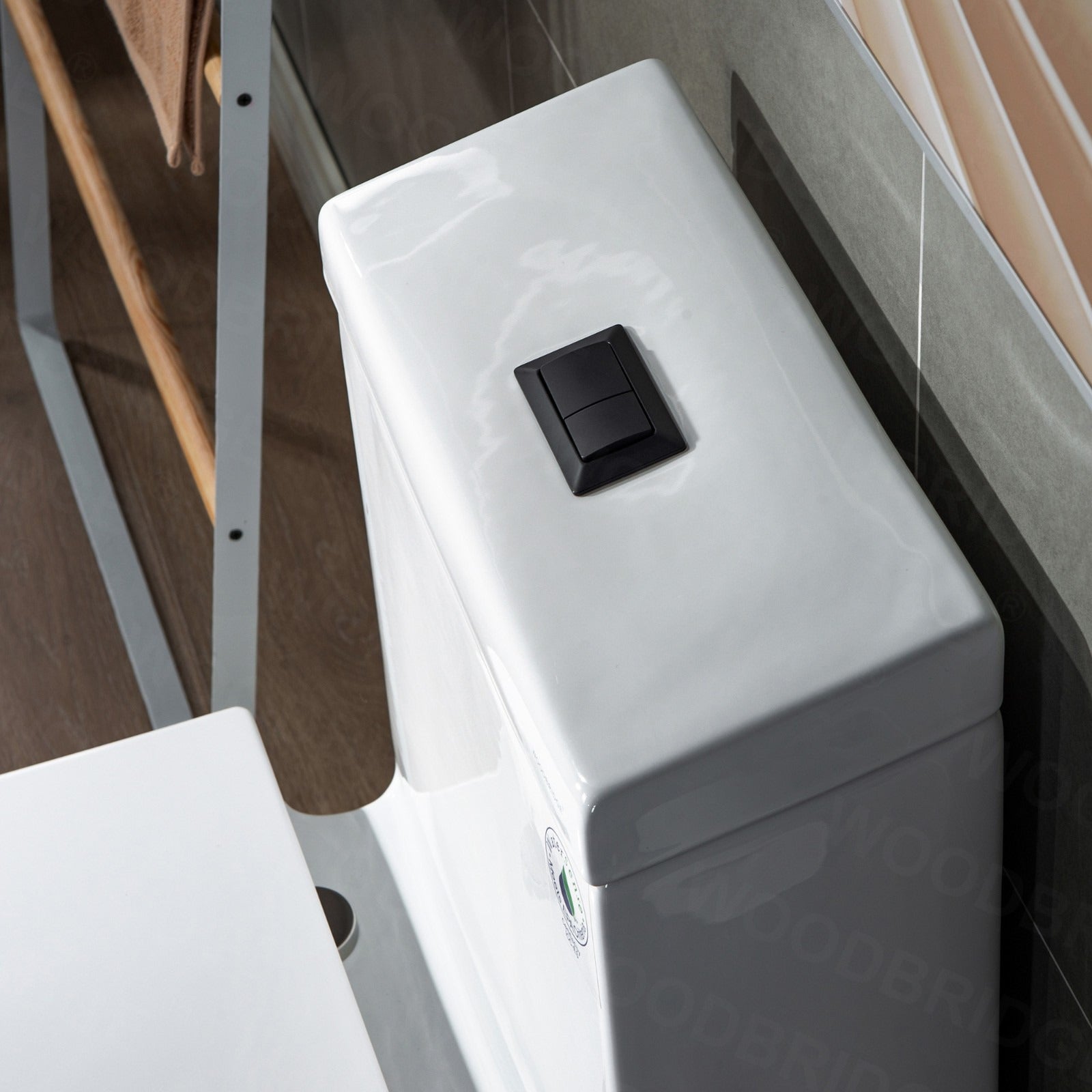 WOODBRIDGE Modern Square Design One Piece Dual Flush 1.28 GP Toilet,Chair Height with Soft Closing Seat, T0020