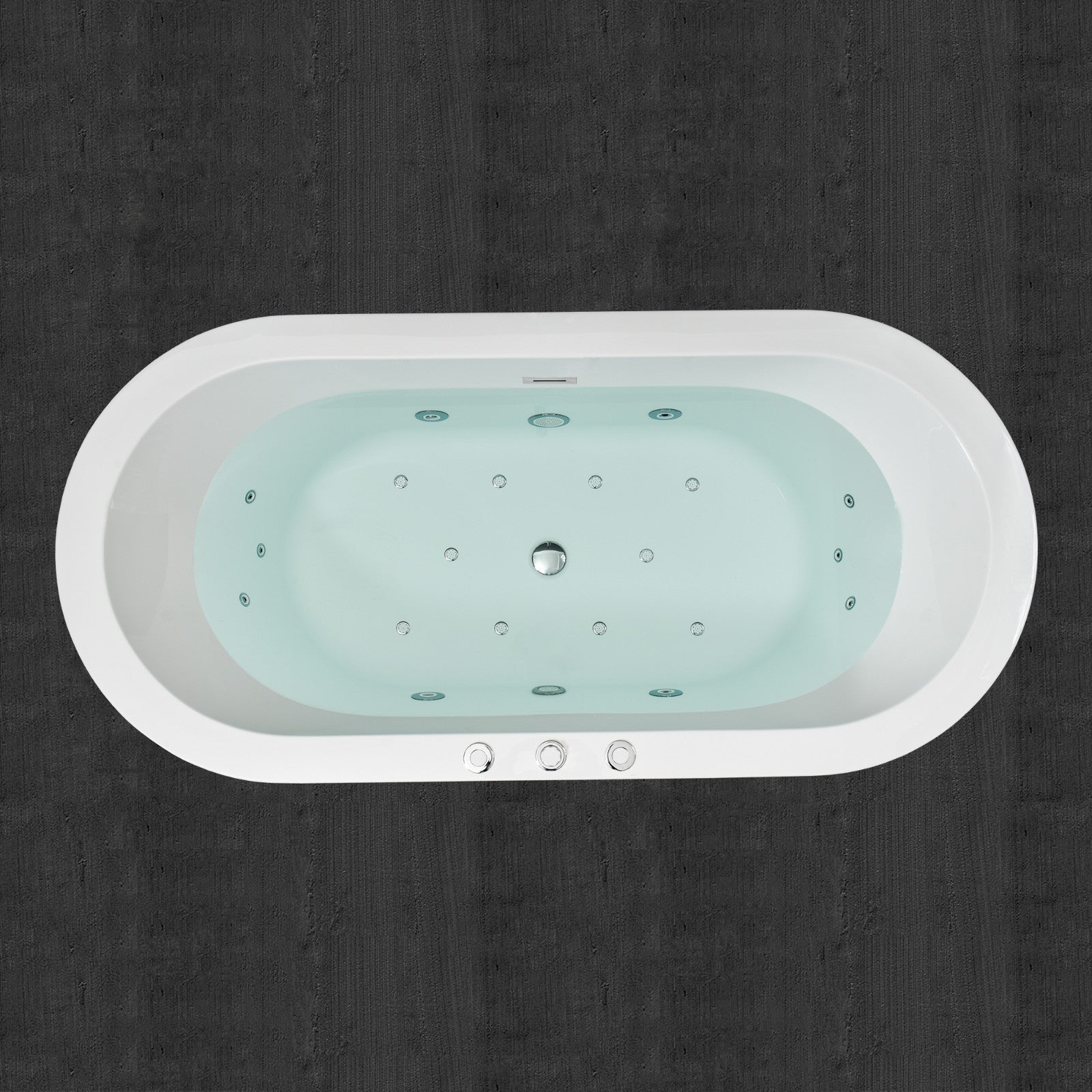 WOODBRIDGE 67" x 32" Whirlpool Water Jetted and Air Bubble Freestanding Bathtub