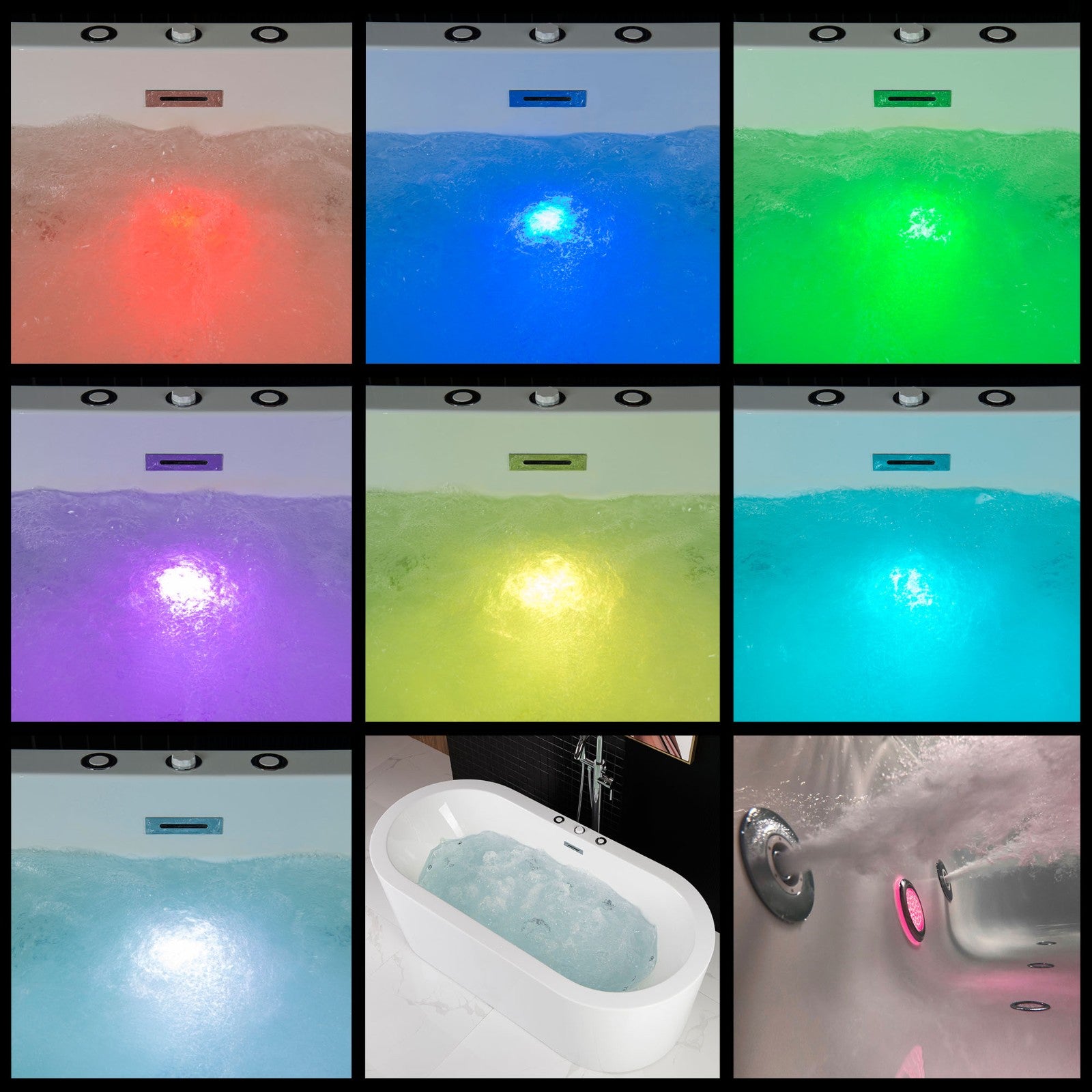 WOODBRIDGE 67" x 32" Whirlpool Water Jetted and Air Bubble Freestanding Bathtub