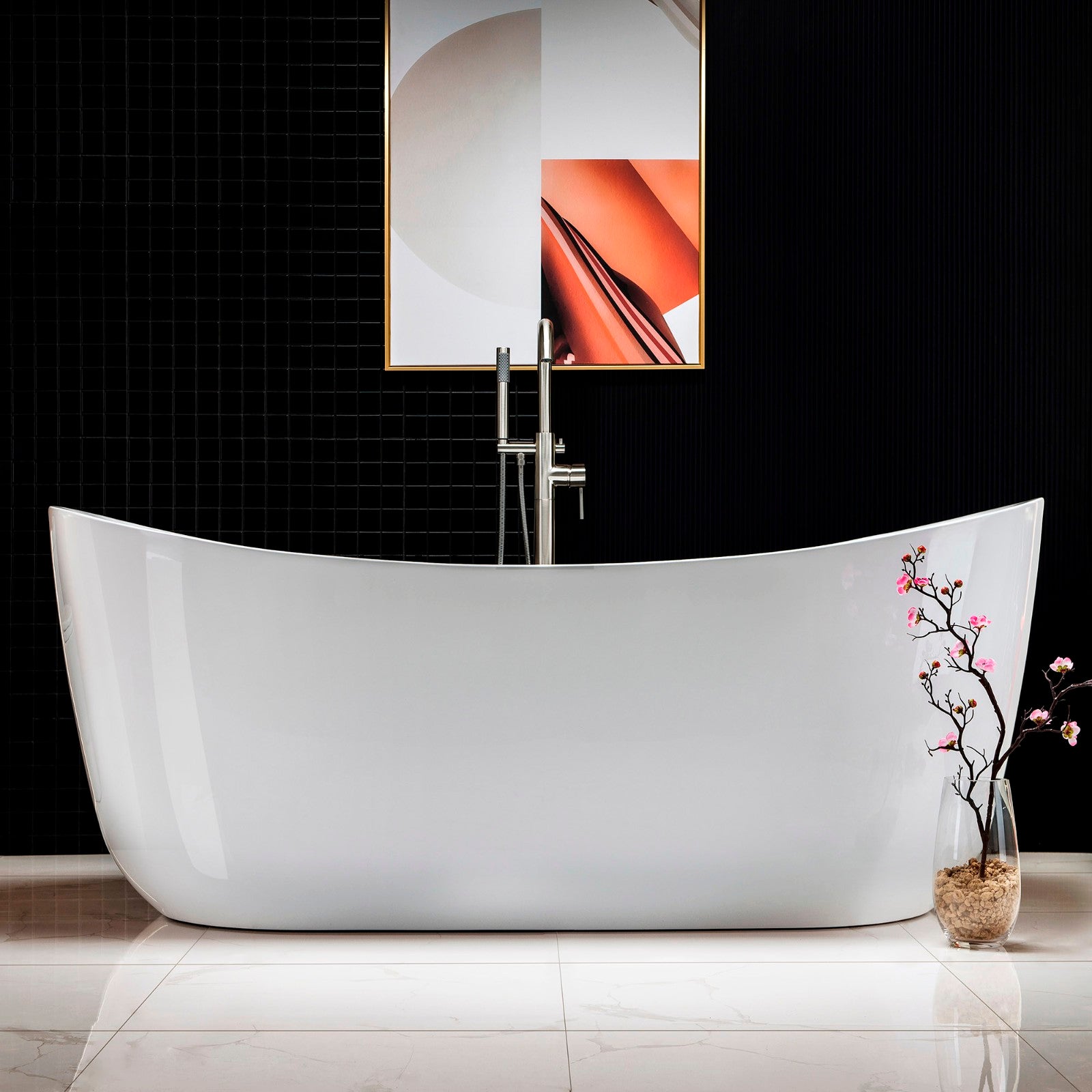 WOODBRIDGE 71" Whirlpool Water Jetted and Air Bubble Freestanding Bathtub