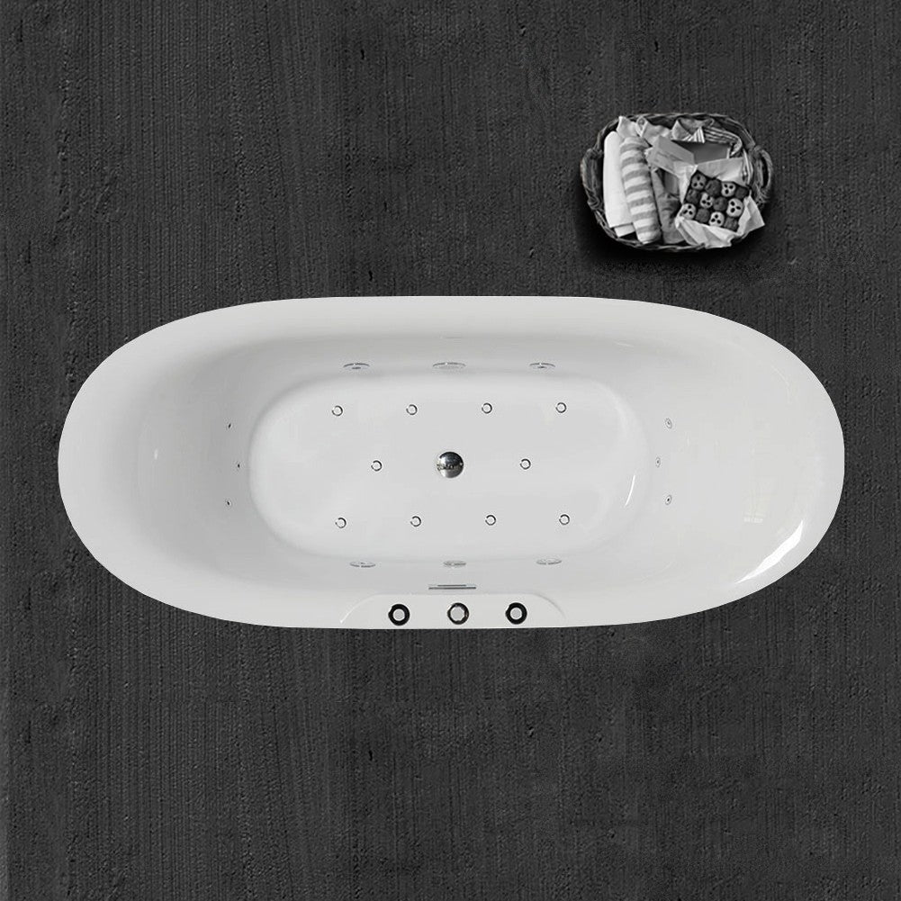WOODBRIDGE 71" Whirlpool Water Jetted and Air Bubble Freestanding Bathtub
