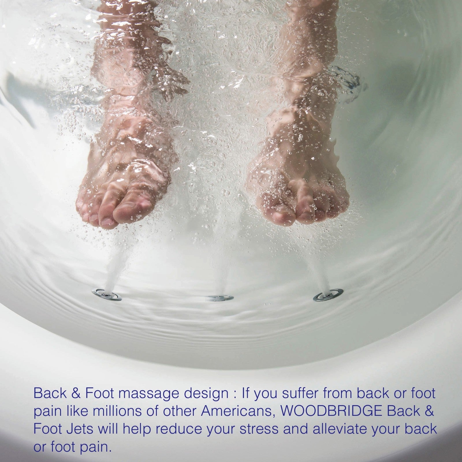 WOODBRIDGE 71" Whirlpool Water Jetted and Air Bubble Freestanding Bathtub