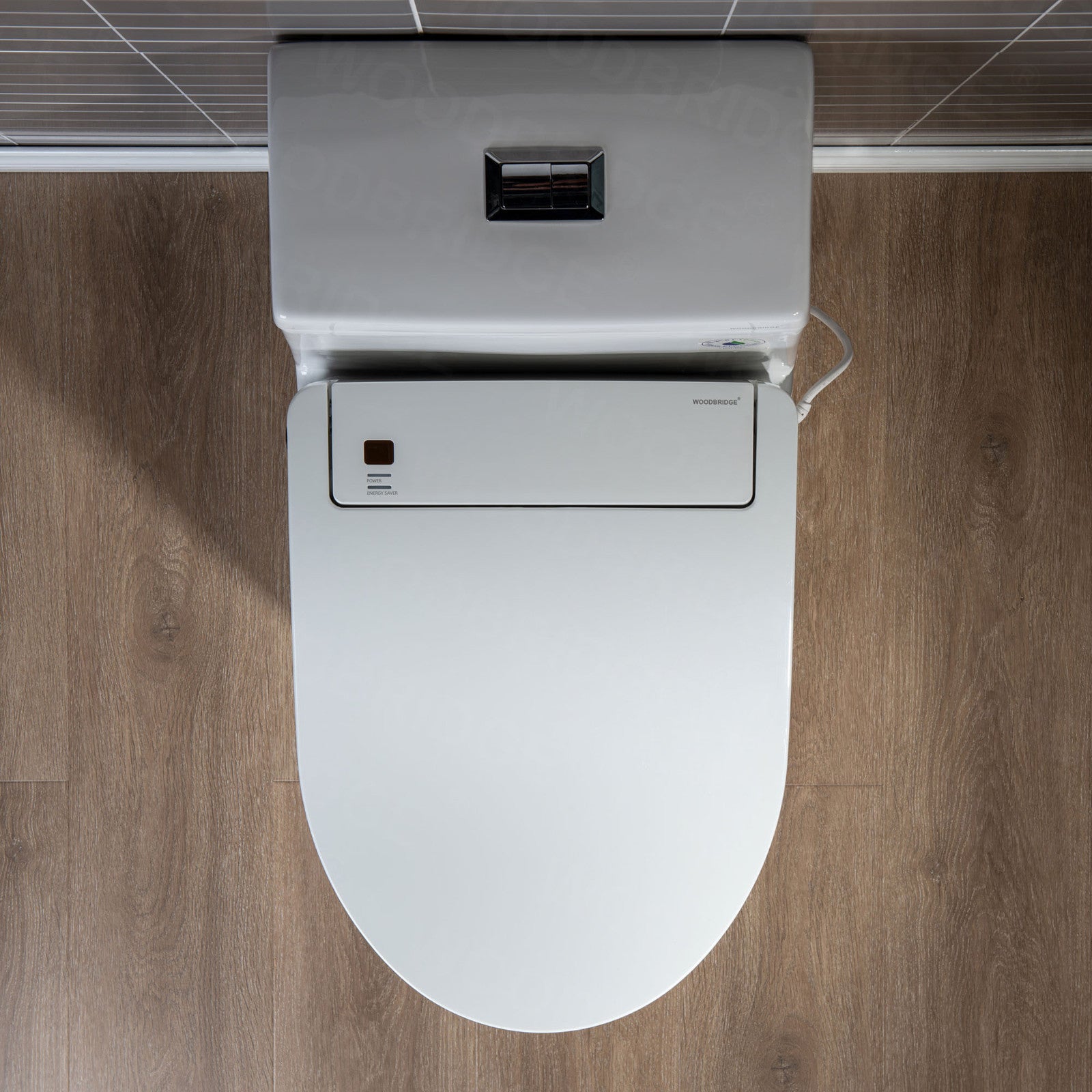 WOODBRIDGE T-0008 Luxury Bidet Toilet, Elongated One Piece Toilet with Advanced Bidet Seat, Chair Height, Smart Toilet Seat with Temperature Controlled Wash Functions and Air Dryer