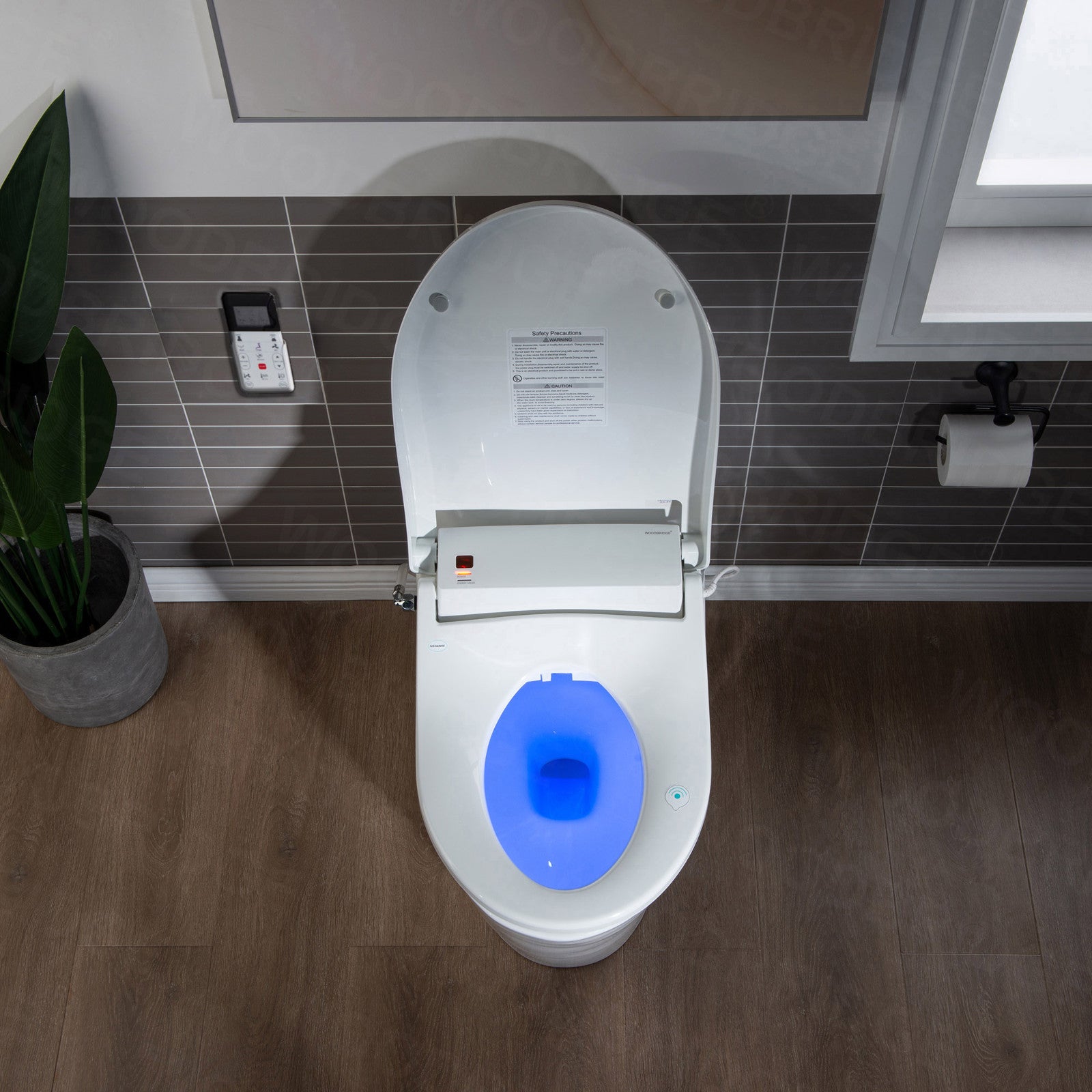 WOODBRIDGE T-0008 Luxury Bidet Toilet, Elongated One Piece Toilet with Advanced Bidet Seat, Chair Height, Smart Toilet Seat with Temperature Controlled Wash Functions and Air Dryer
