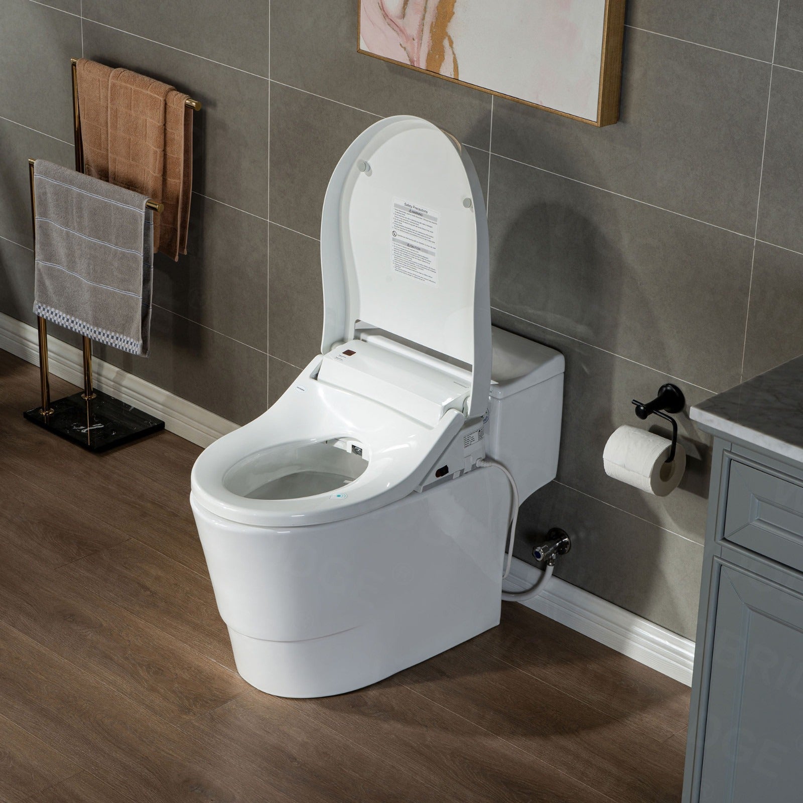 WOODBRIDGE T-0737 Luxury Elongated One-Piece Toilet with Advanced Smart Bidet Seat