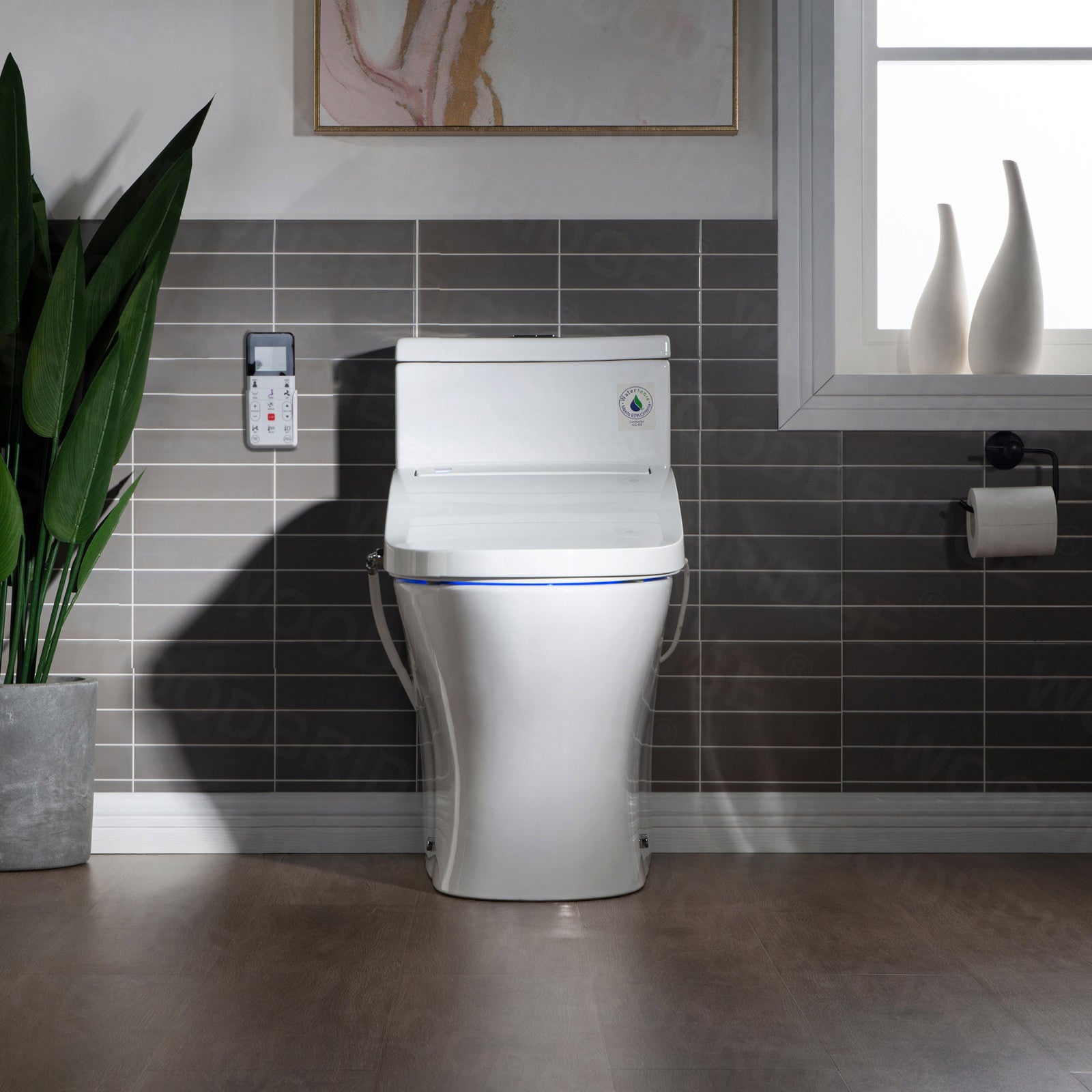 WOODBRIDGE Luxury, Elongated One Piece Toilet with Advanced Bidet Seat, White