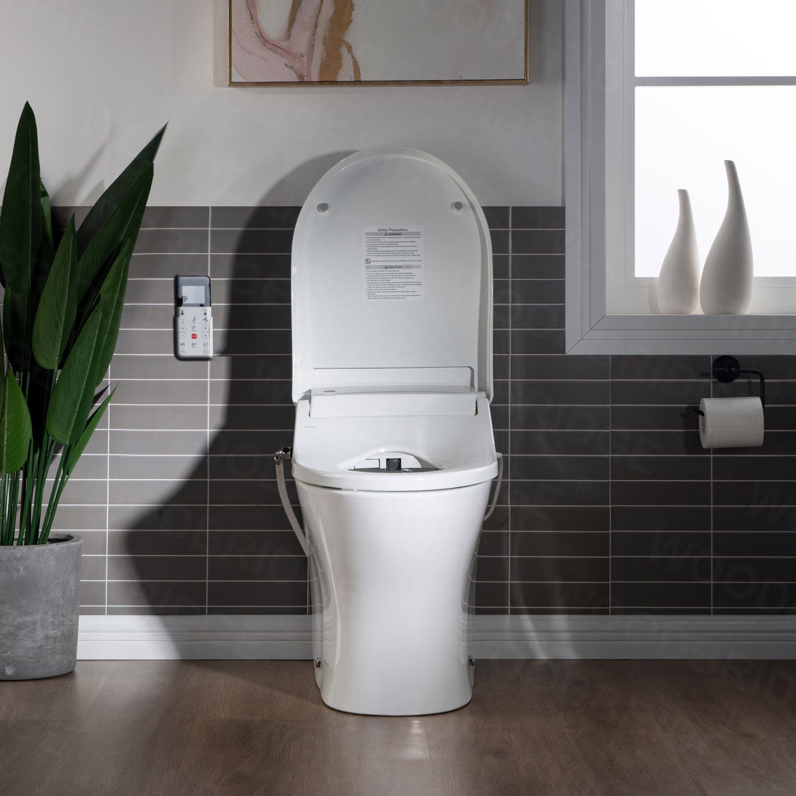 WOODBRIDGE Luxury, Elongated One Piece Toilet with Advanced Bidet Seat, White