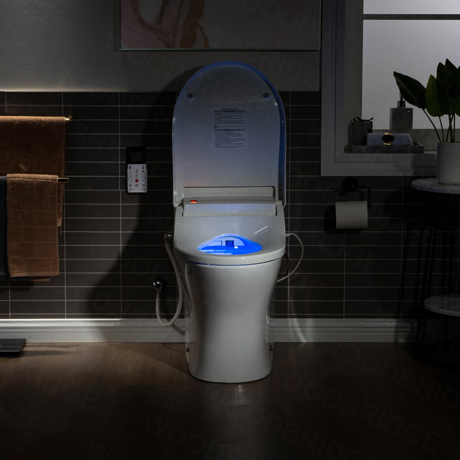 WOODBRIDGE Luxury, Elongated One Piece Toilet with Advanced Bidet Seat, White