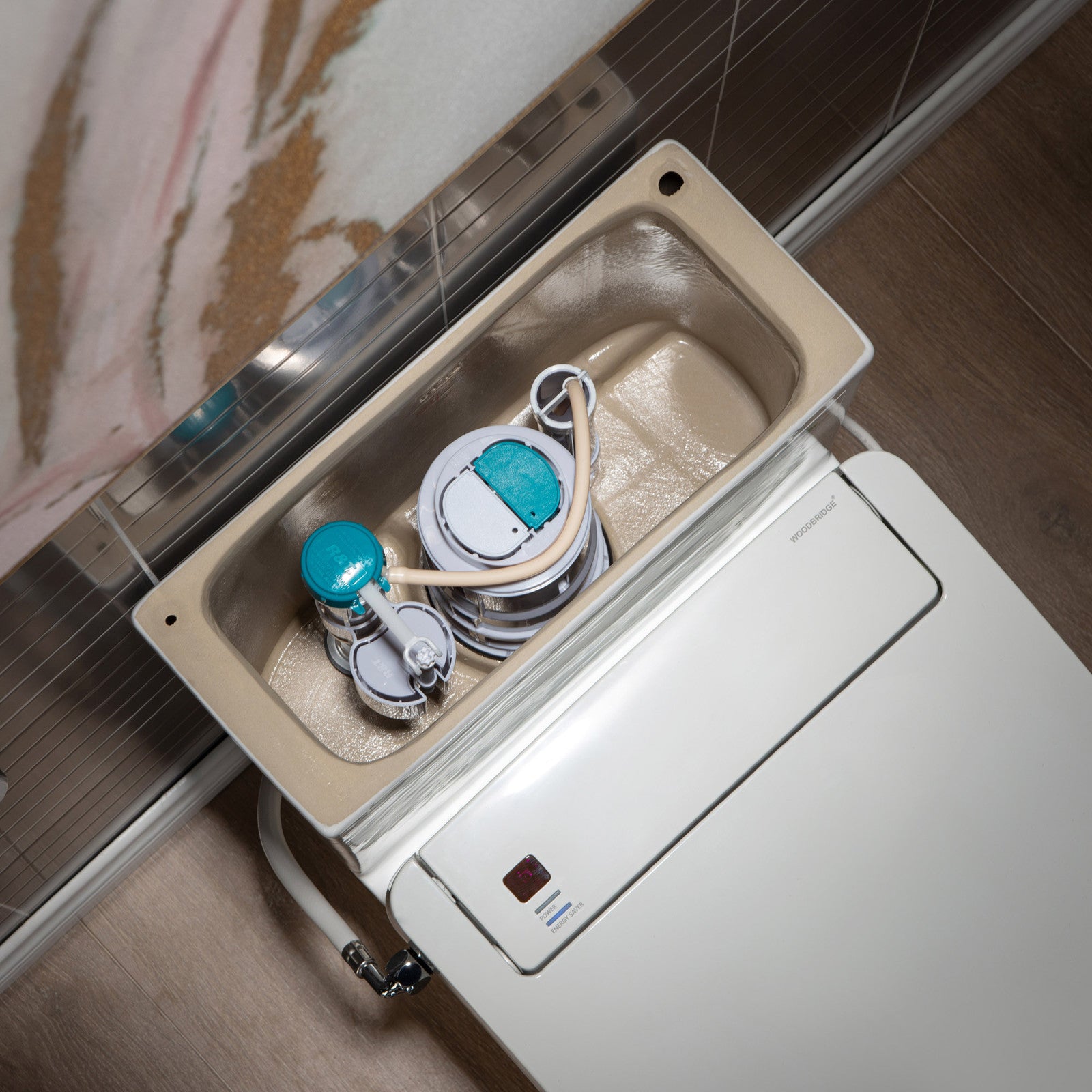 WOODBRIDGE Luxury, Elongated One Piece Toilet with Advanced Bidet Seat, White