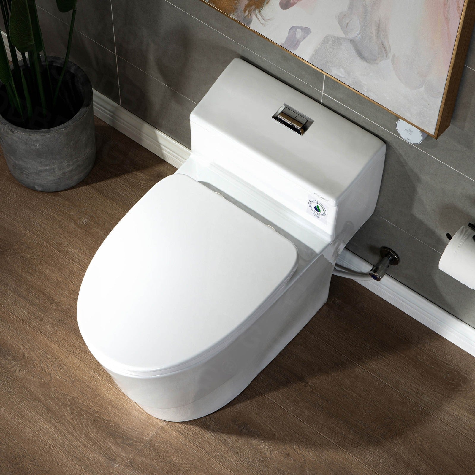 WOODBRIDGE T-0018 / B-0735 Dual Flush Elongated One-Piece Toilet with Soft Close Seat