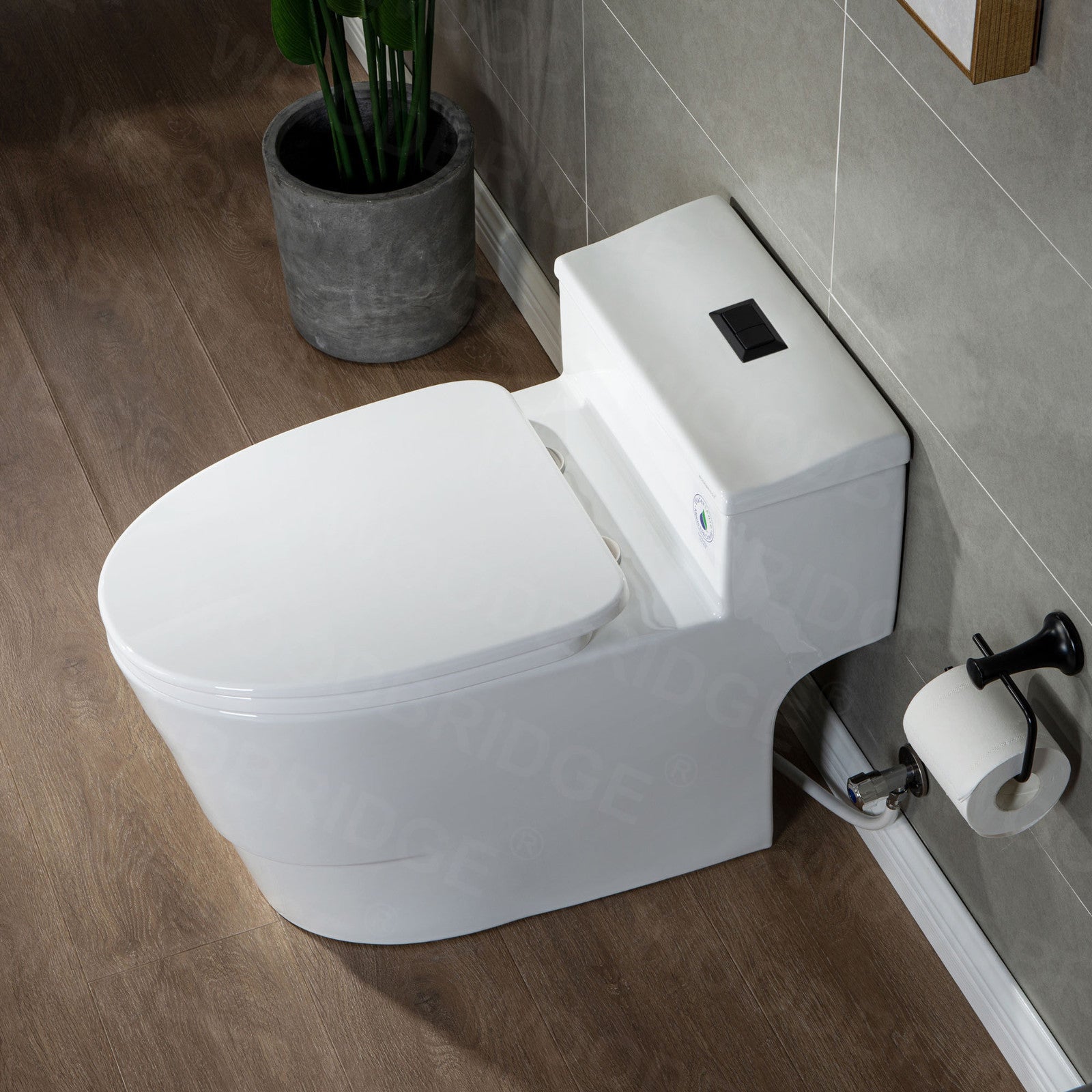 WOODBRIDGE T-0018 / B-0735 Dual Flush Elongated One-Piece Toilet with Soft Close Seat