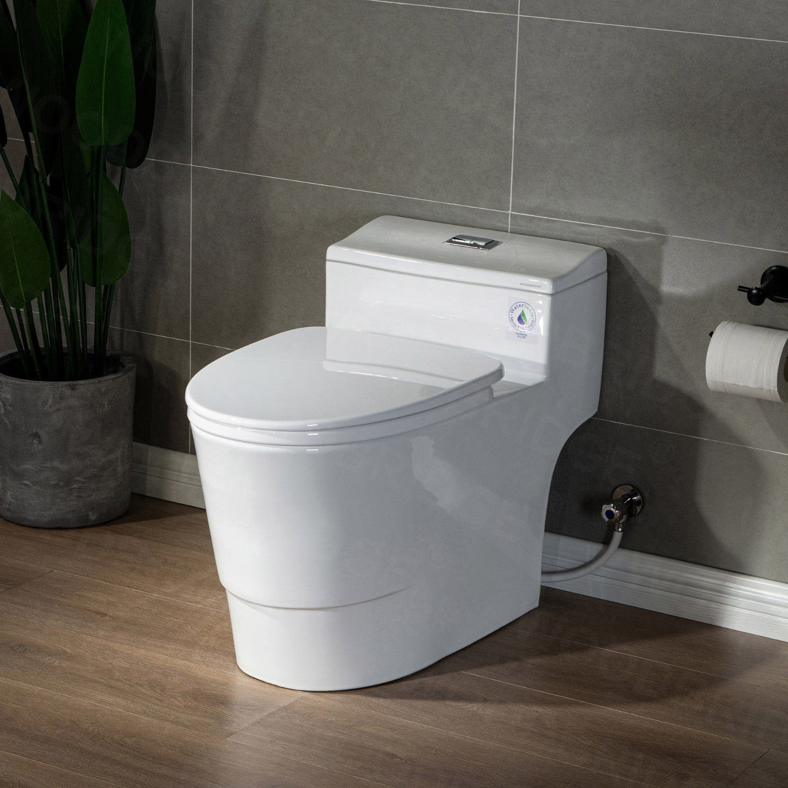 WOODBRIDGE T-0018 / B-0735 Dual Flush Elongated One-Piece Toilet with Soft Close Seat