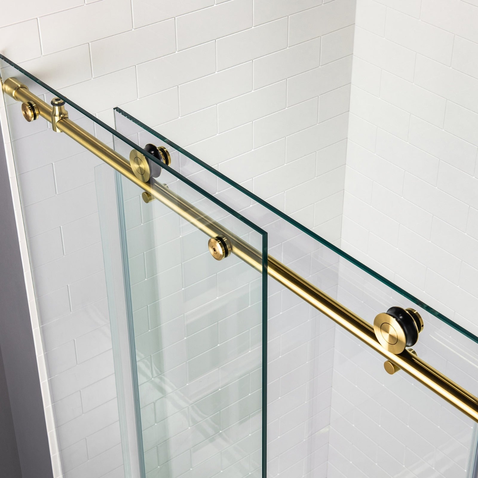 WOODBRIDGE Frameless Shower Doors 44-48" Width x 76"Height with 3/8"(10mm) Clear Tempered Glass, MBSDC4876