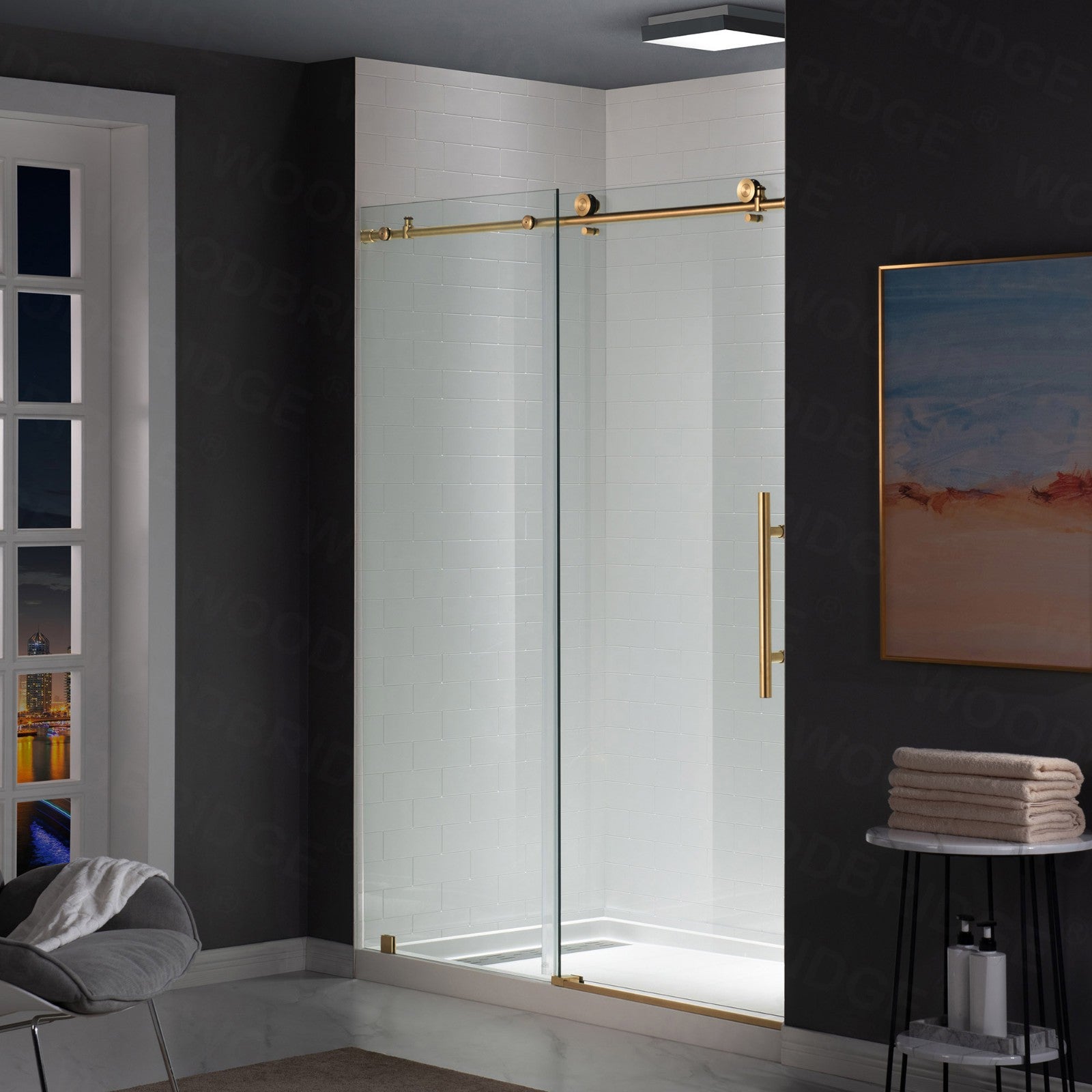 WOODBRIDGE MBSDC6076 Frameless Double Sliding Shower Door 56–60" x 76"