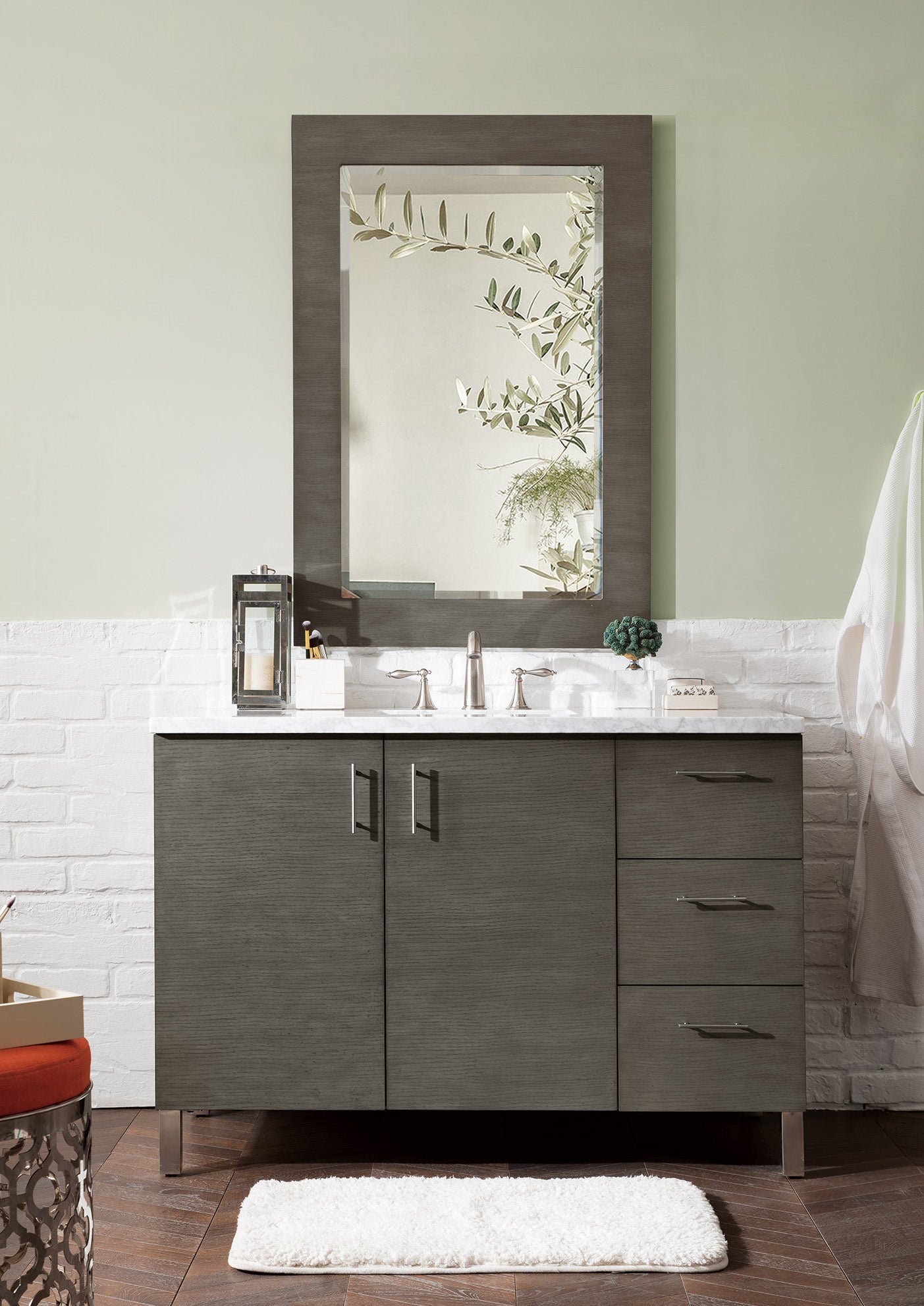 James Martin Metropolitan 48" Single Vanity in Silver Oak with 3cm Countertop