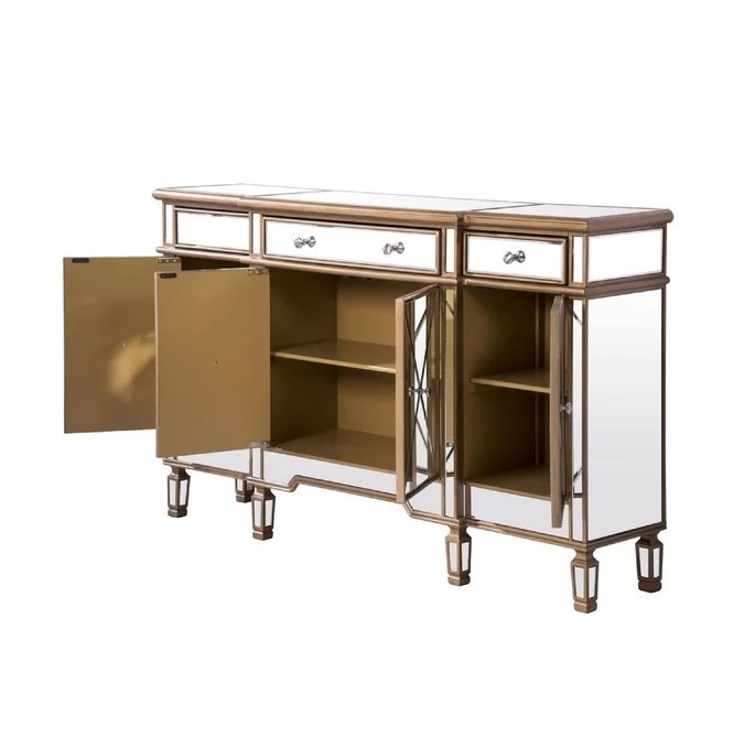 Chans Furniture DH-427 60" Benton collection Andrea Mirrored Console