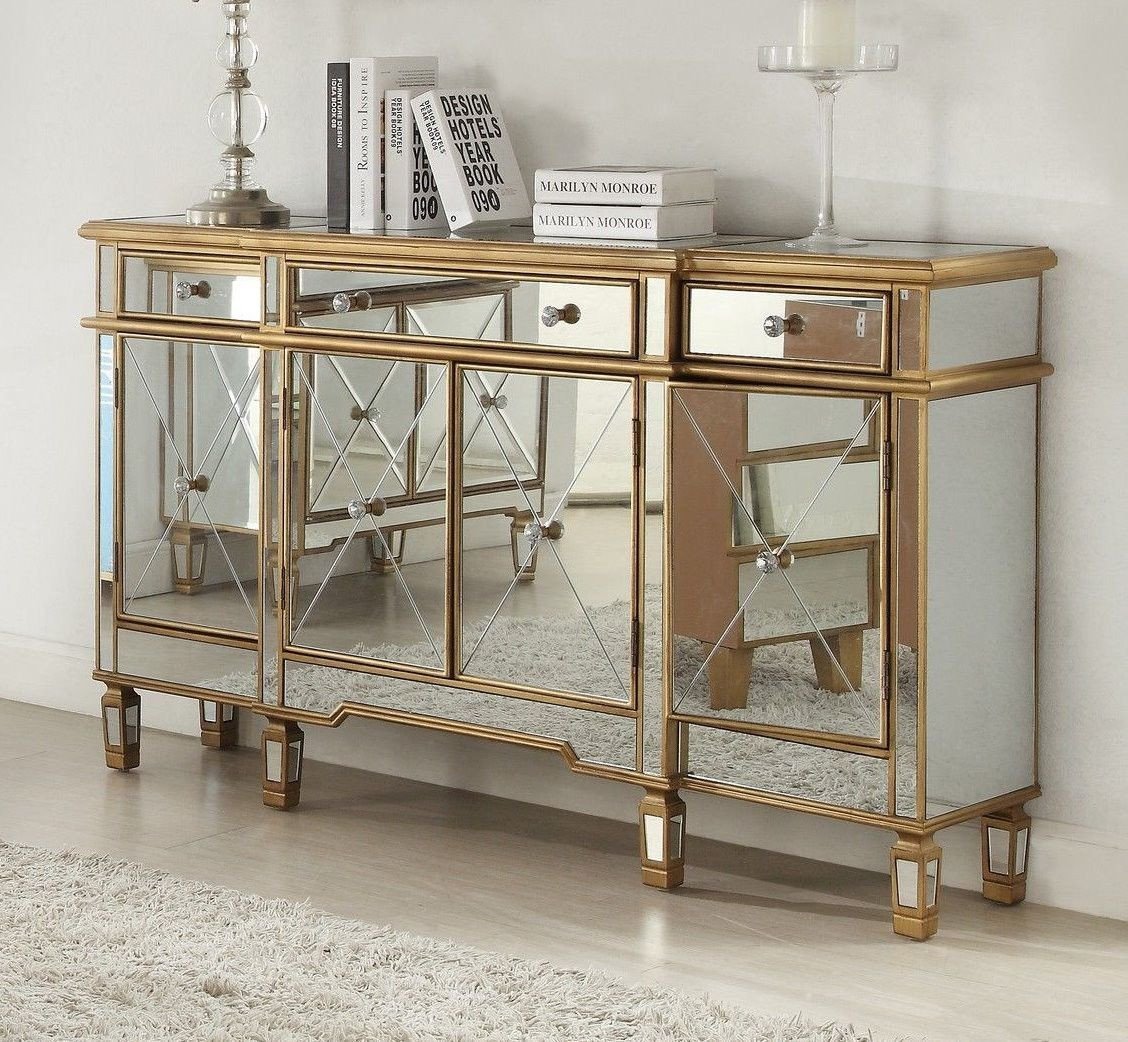 Chans Furniture DH-427 60" Benton collection Andrea Mirrored Console