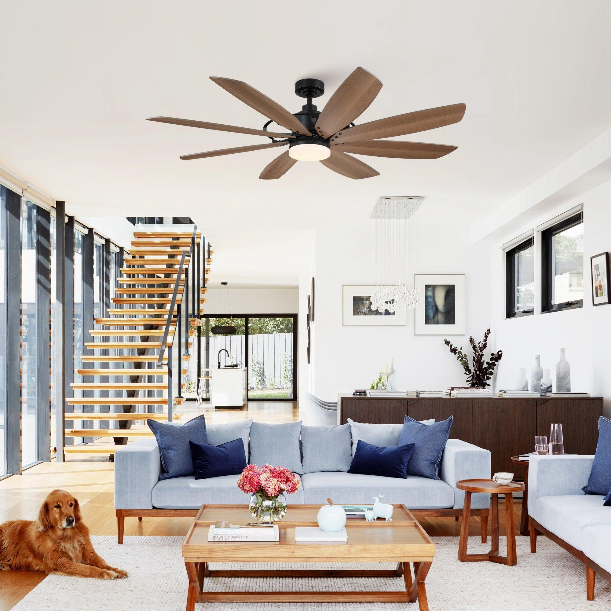 60" Antone Industrial DC Motor Downrod Mount Reversible Ceiling Fan with Lighting and Remote Control