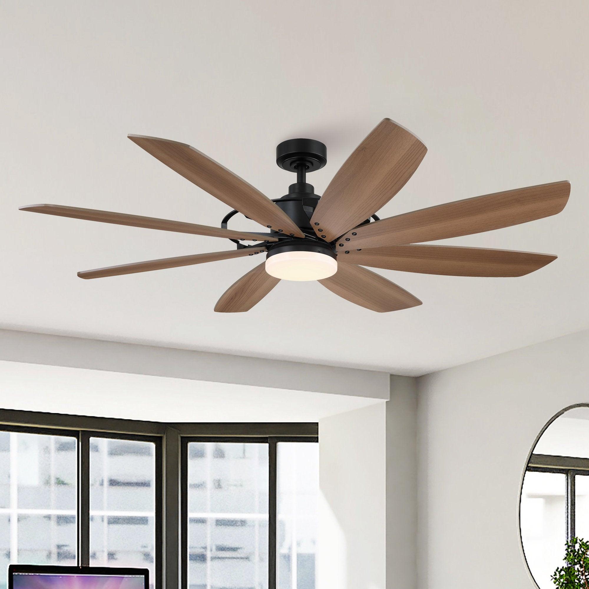 60" Antone Industrial DC Motor Downrod Mount Reversible Ceiling Fan with Lighting and Remote Control