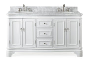 Chans Furniture 2077W 60" Benton Collection Double Sink Sesto White Bathroom Vanity