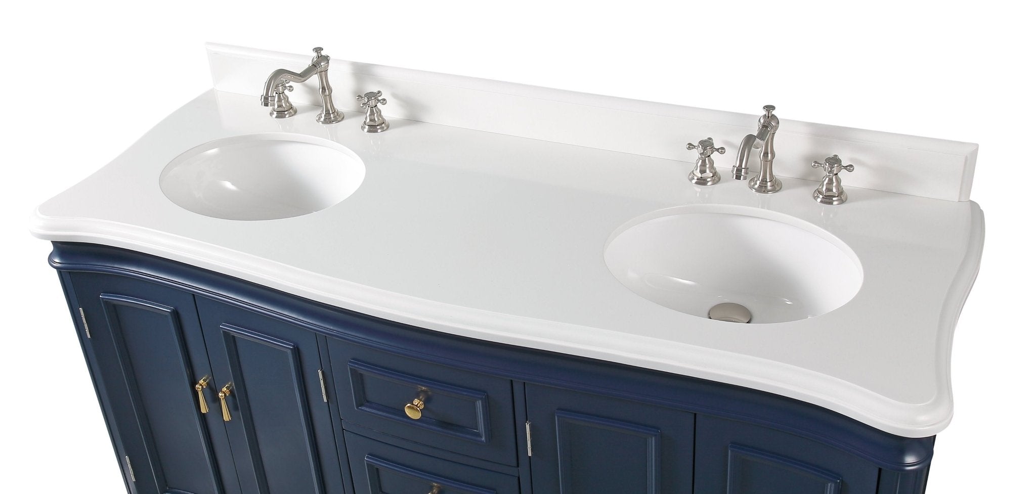 Chans Furniture 2077NB 60" Benton Collection Sesto Navy Blue Bathroom Vanity