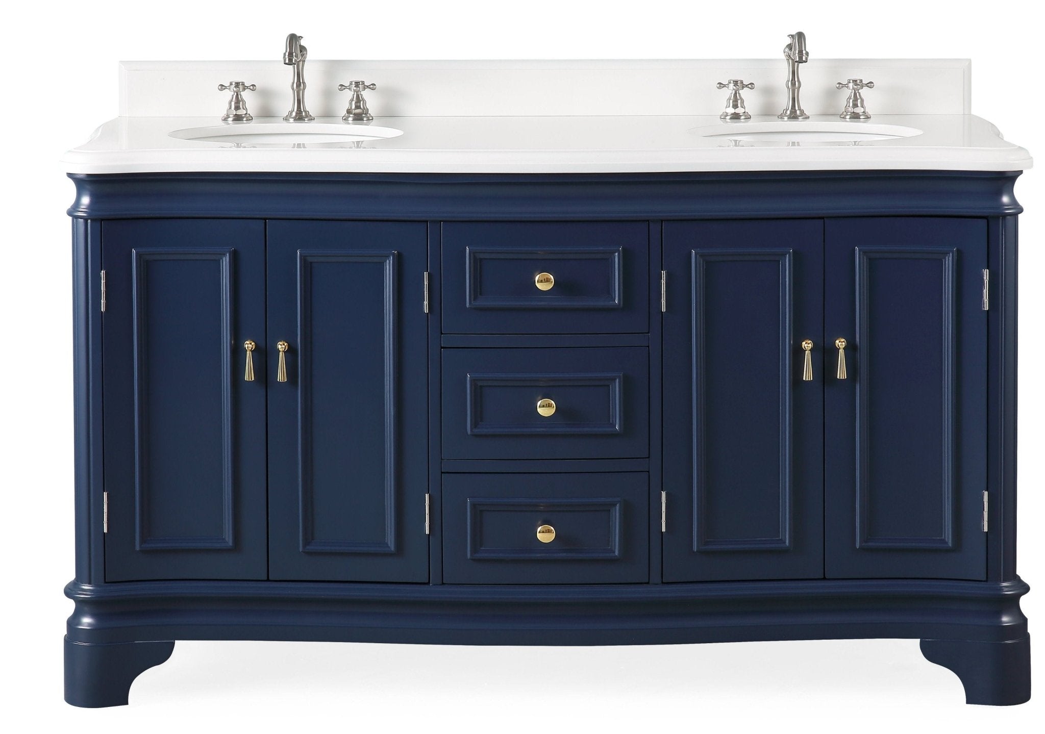 Chans Furniture 2077NB 60" Benton Collection Sesto Navy Blue Bathroom Vanity