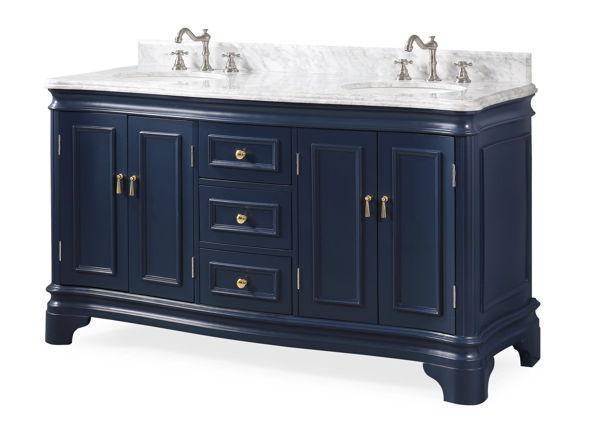 Chans Furniture 2077NB 60" Benton Collection Sesto Navy Blue Bathroom Vanity