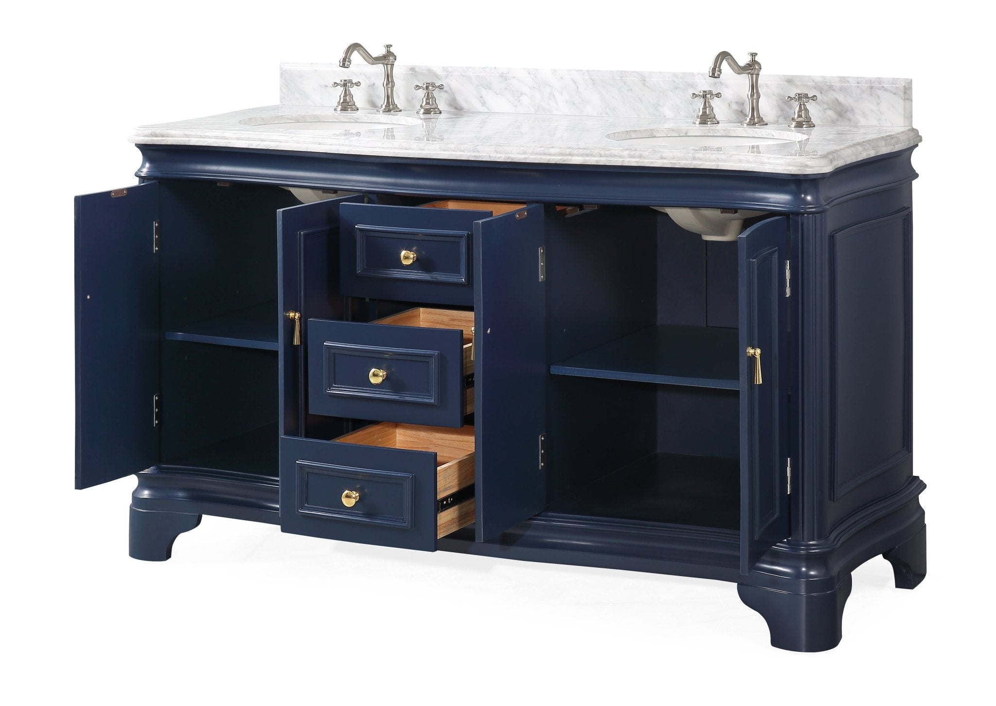 Chans Furniture 2077NB 60" Benton Collection Sesto Navy Blue Bathroom Vanity