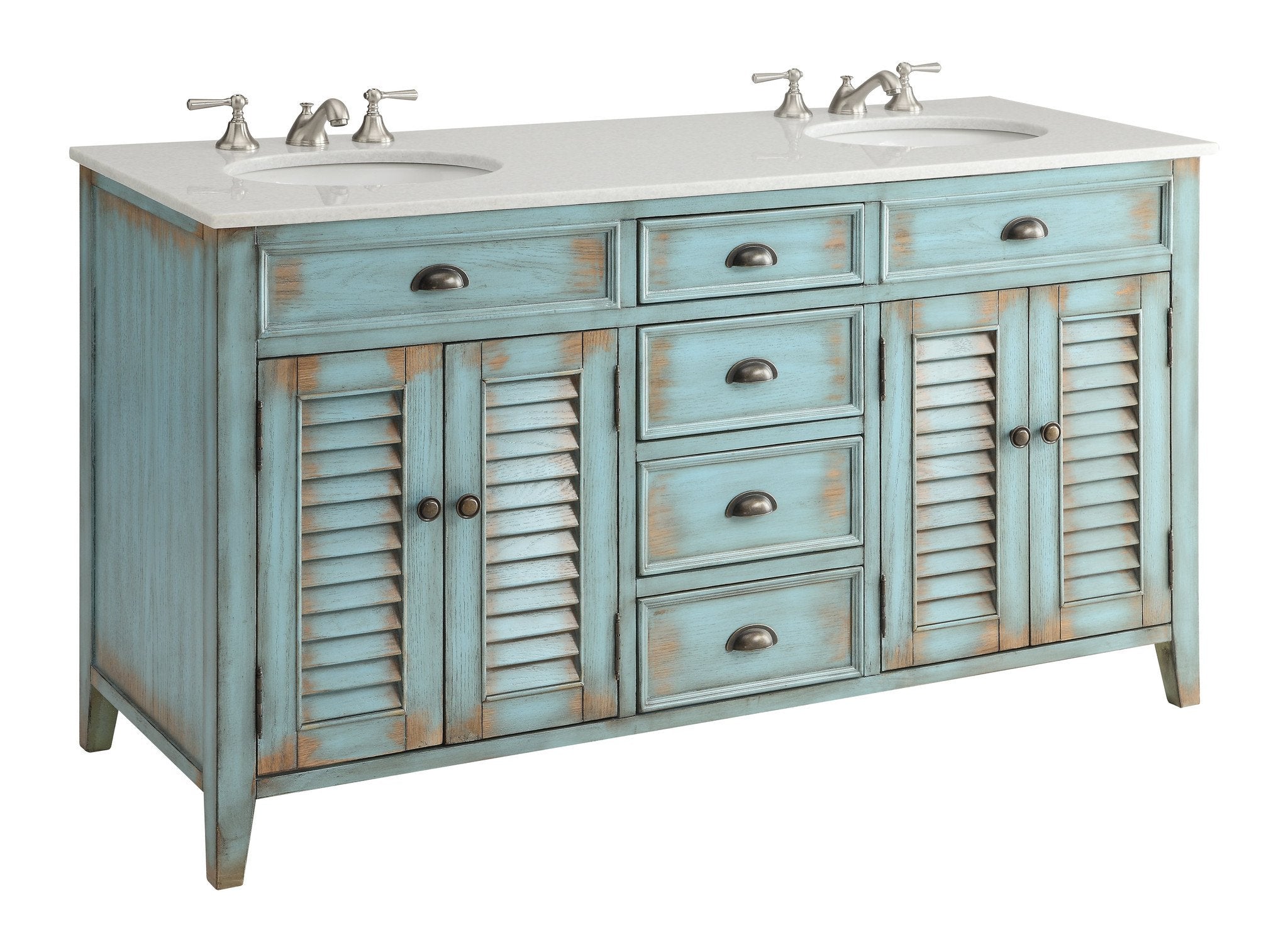 Chans Furniture CF-88323-60BU 60" inch Benton Collection Abbeville Double Sink Vanity Model