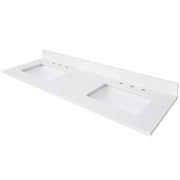 Chans Furniture TOP-1808 60 inch White Solid Surface Bathroom Vanity Counter Top With Double Sink