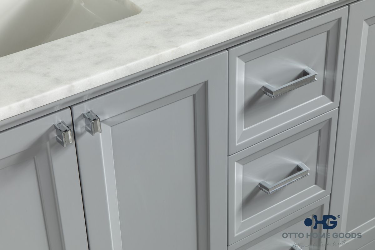 Isabel 60" Gray Double Bowls Bathroom Cabinet