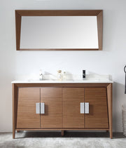 Chans Furniture CL-22WV60-FW 60" Larvotto Light Wheat Contemporary Double Sink Bathroom Vanity