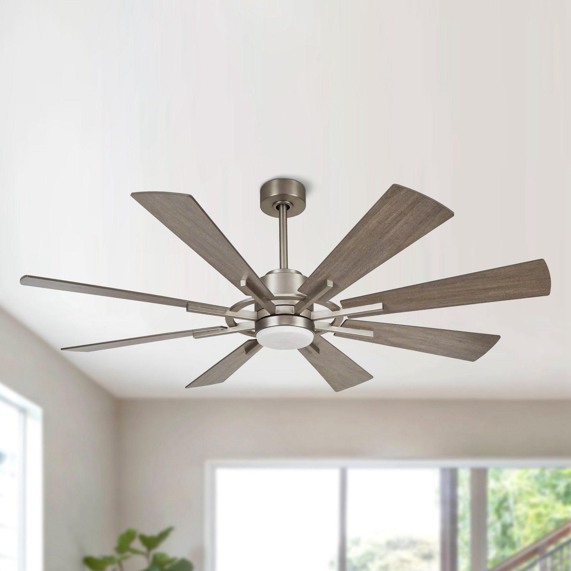 60" Oretha Windmill 8 Blade Led Indoor Oil Rubbed Bronze Ceiling Fan With Remote And Light Kit Included
