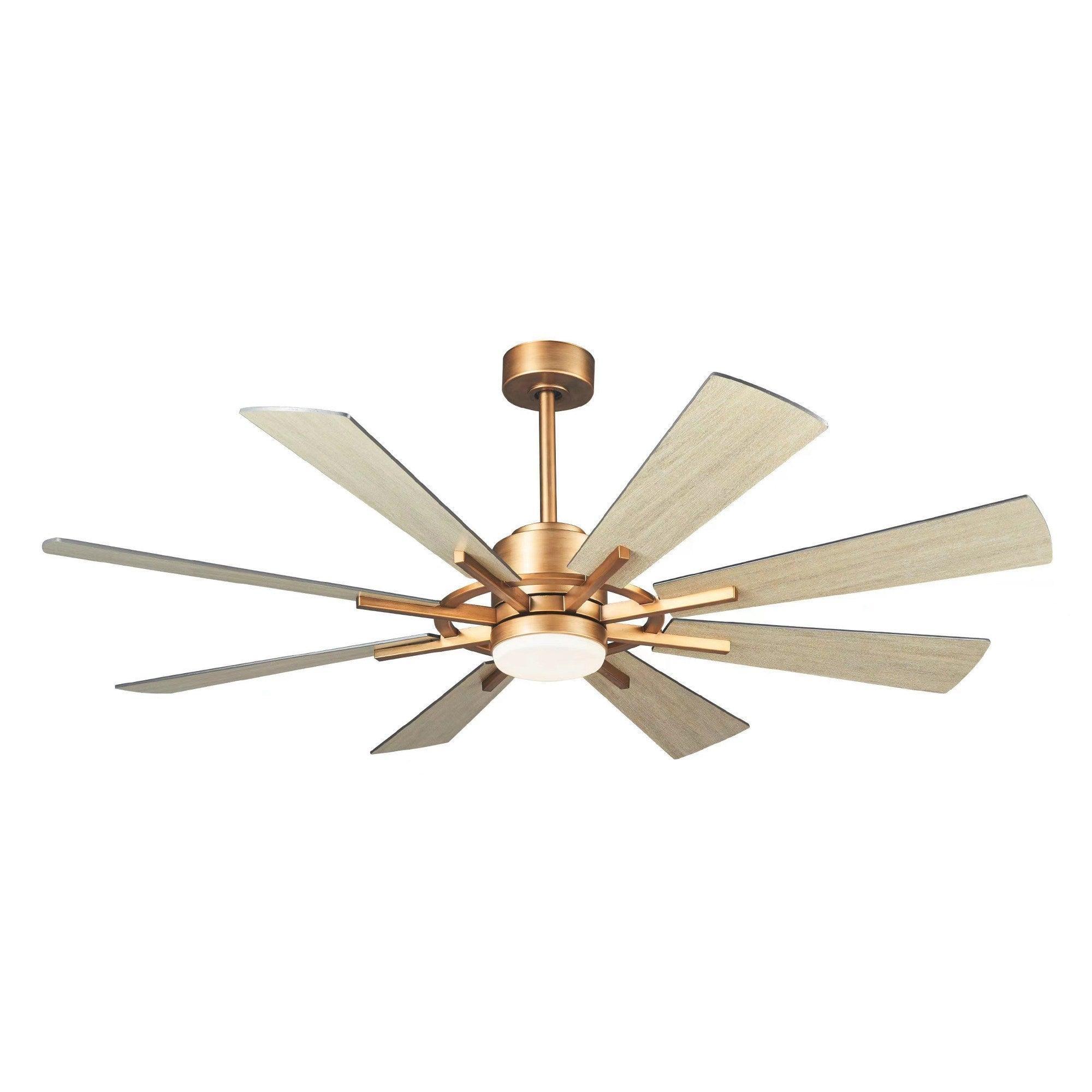 60" Oretha Windmill 8 Blade Led Indoor Oil Rubbed Bronze Ceiling Fan With Remote And Light Kit Included