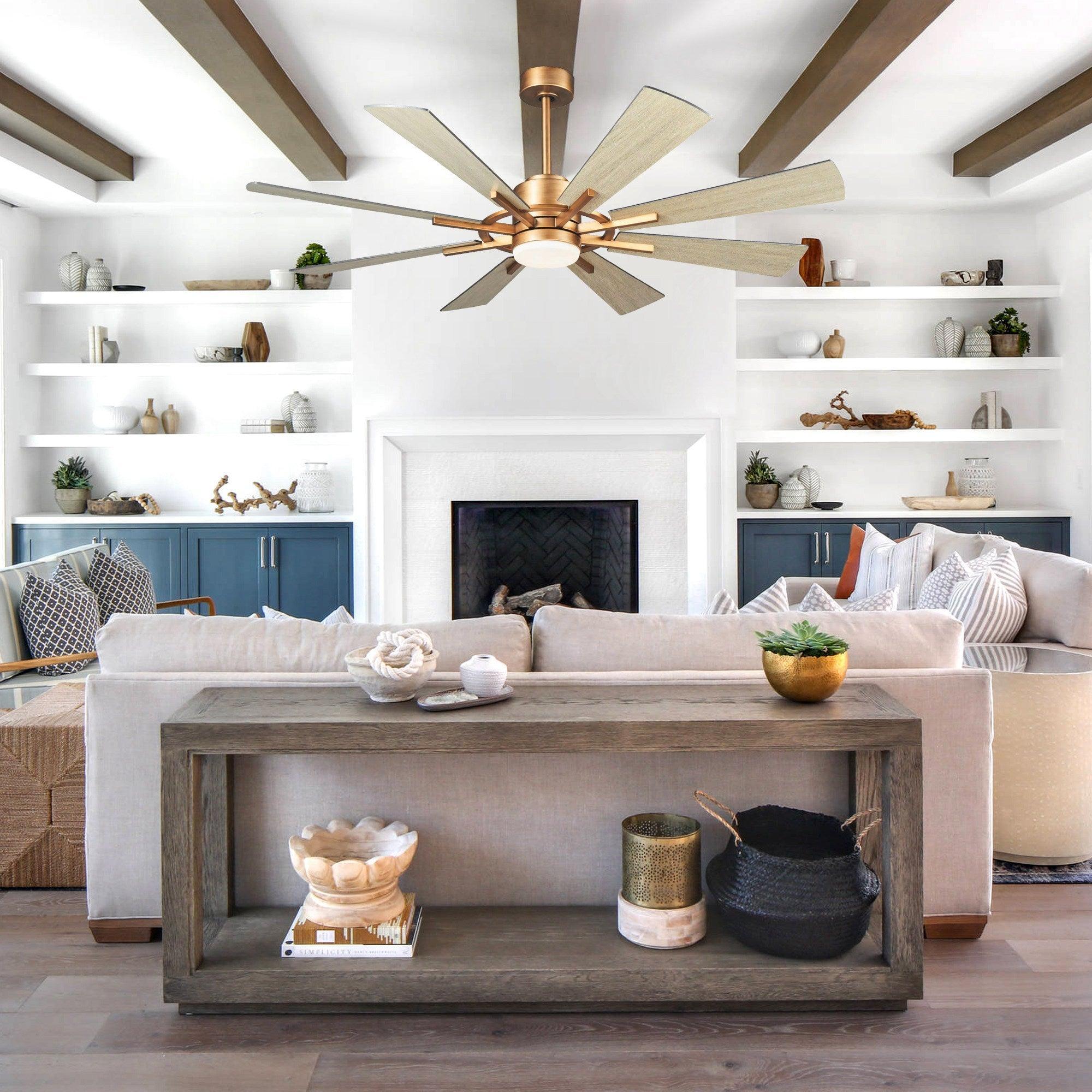 60" Oretha Windmill 8 Blade Led Indoor Oil Rubbed Bronze Ceiling Fan With Remote And Light Kit Included