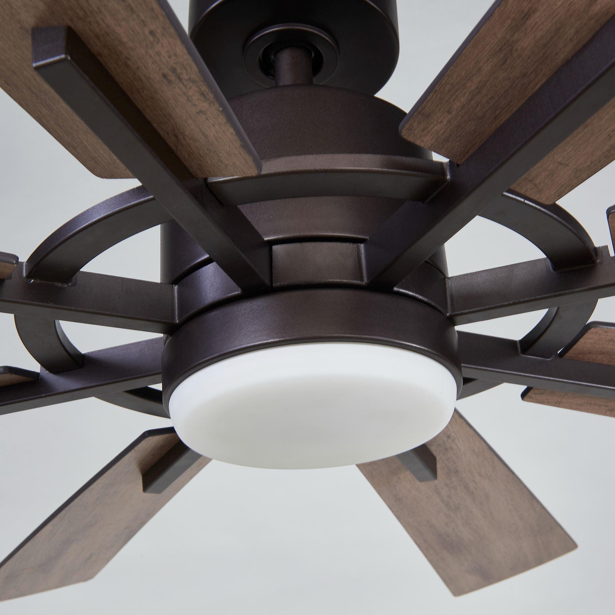 60" Oretha Windmill 8 Blade Led Indoor Oil Rubbed Bronze Ceiling Fan With Remote And Light Kit Included