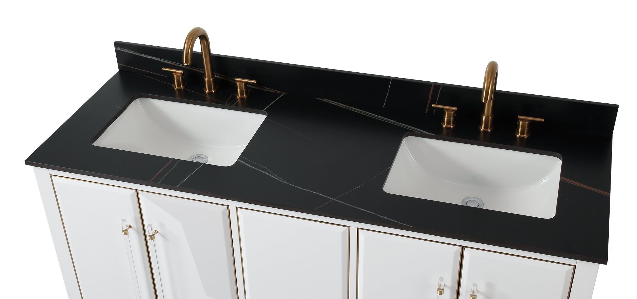 Chans Furniture Q164WT-D60GT 60" Tennant Brand Bertone Double Sink Bathroom Vanity