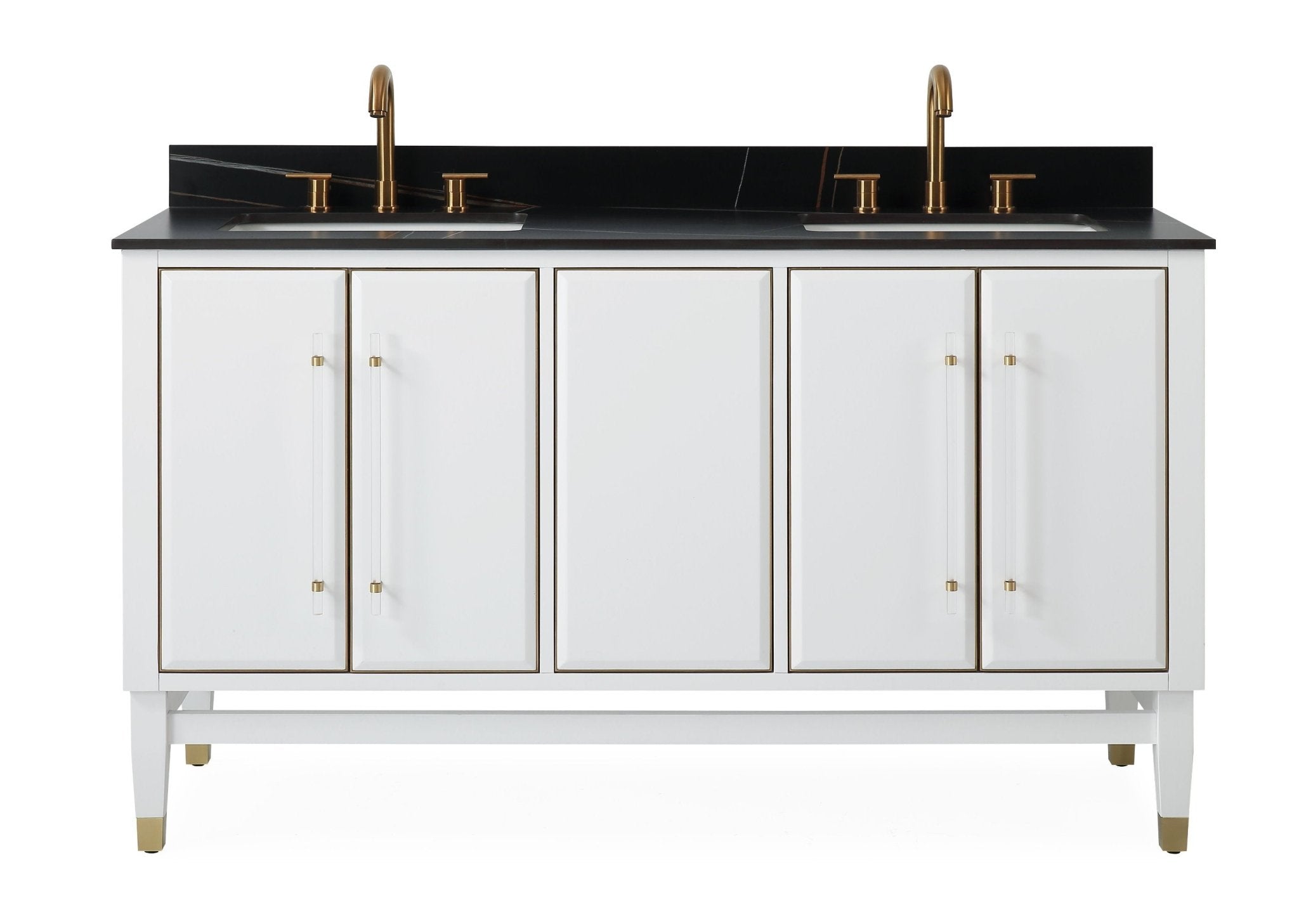 Chans Furniture Q164WT-D60GT 60" Tennant Brand Bertone Double Sink Bathroom Vanity