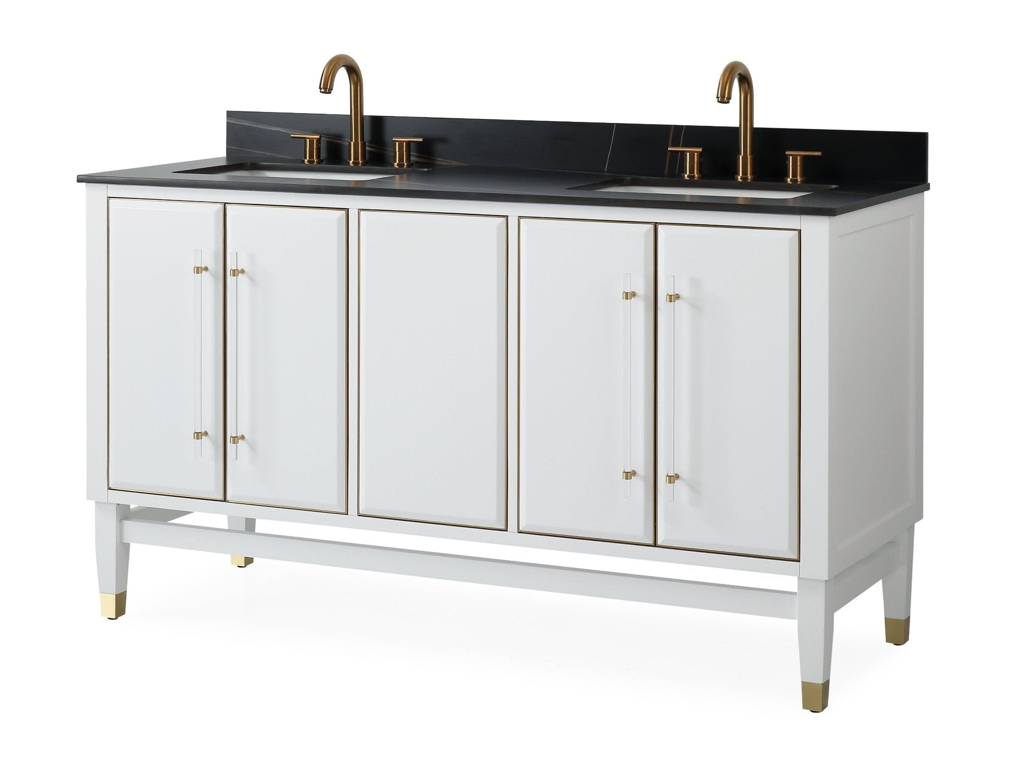 Chans Furniture Q164WT-D60GT 60" Tennant Brand Bertone Double Sink Bathroom Vanity