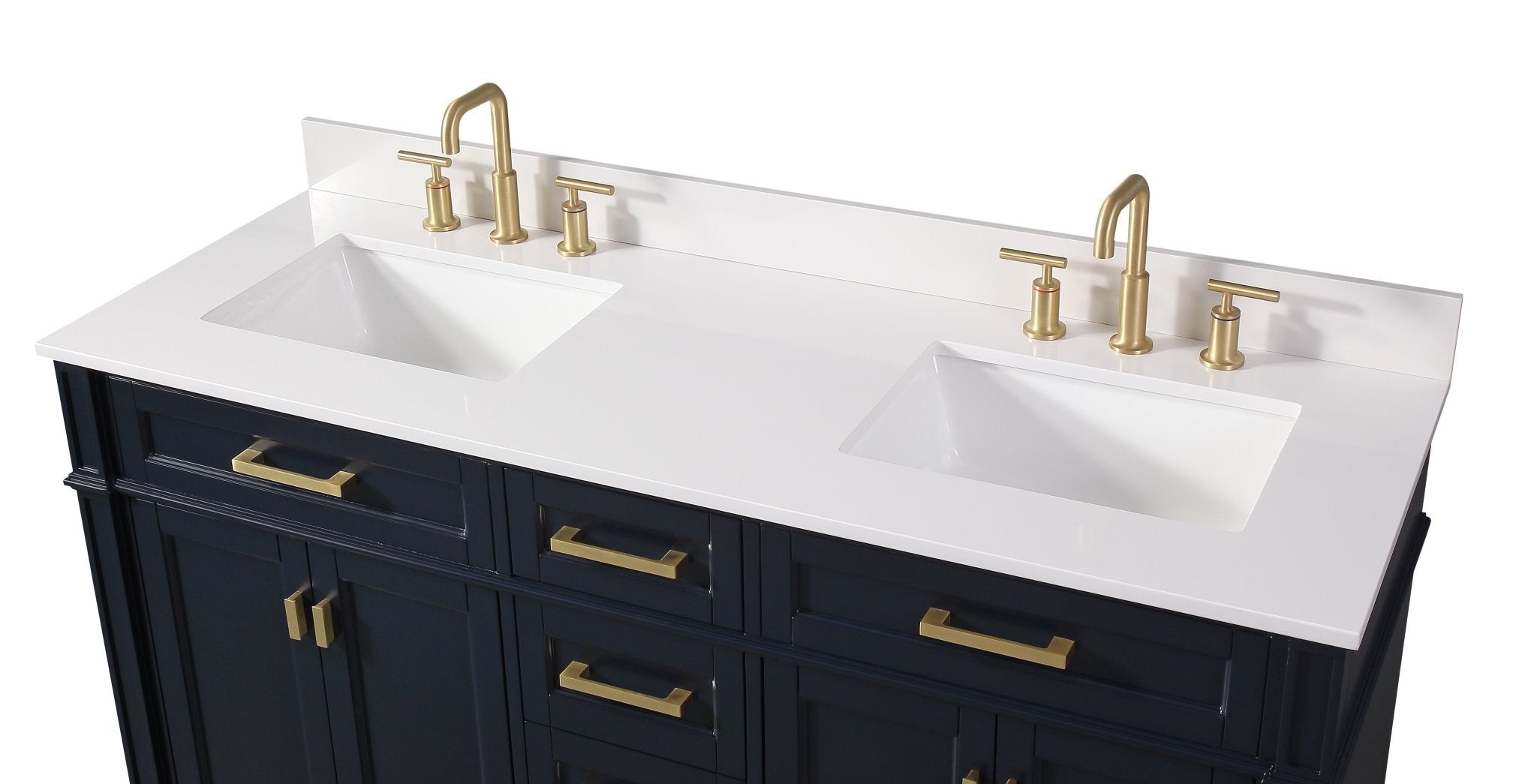Chans Furniture 1808-D60NB 60" Tennant Brand Durand Modern Navy Blue Double Sink Bathroom Vanity